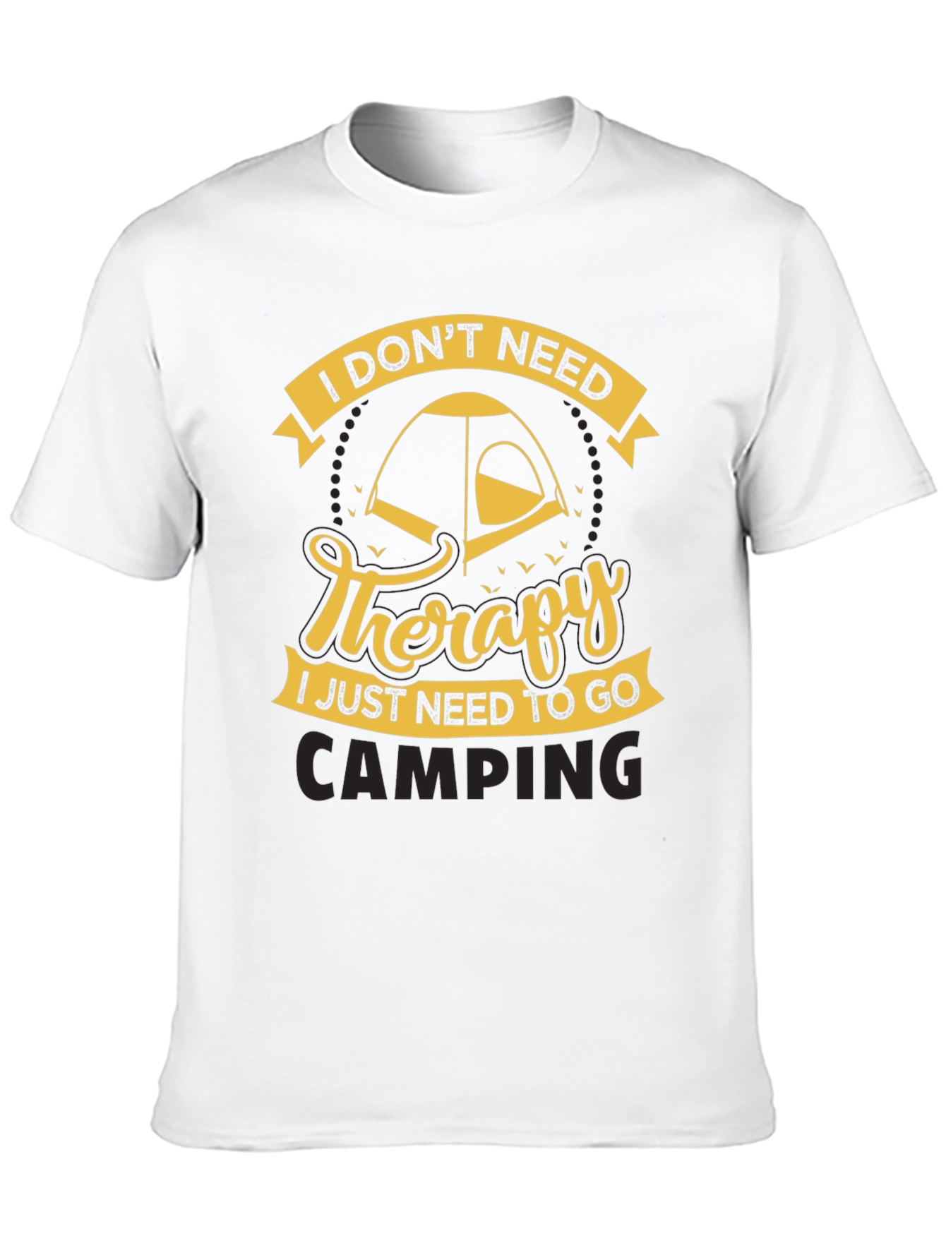 Camping Therapy Black T-Shirt
