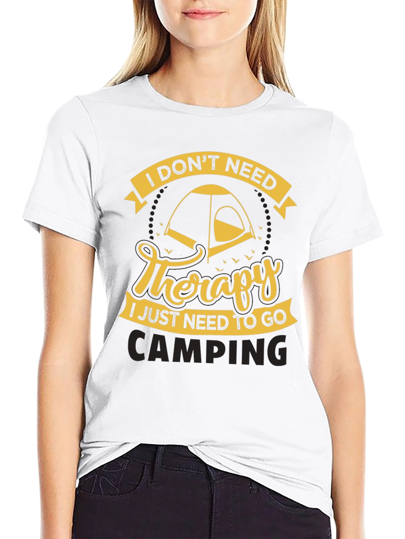 Camping Therapy Black T-Shirt