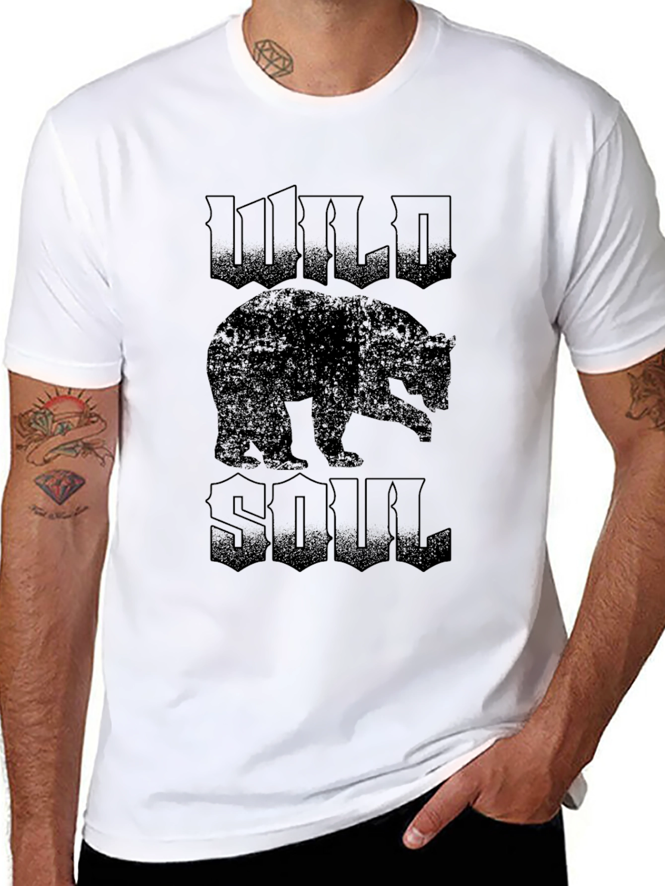 Wild Soul Bear Graphic Tee - Black