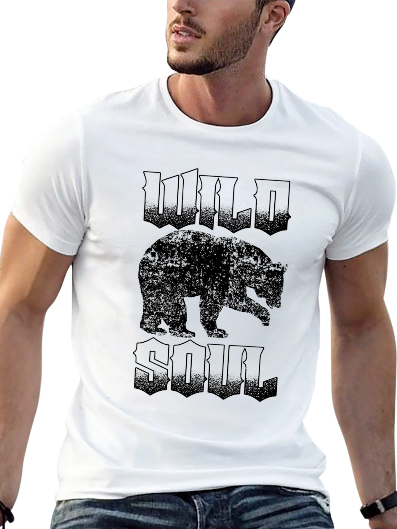 Wild Soul Bear Graphic Tee - Black