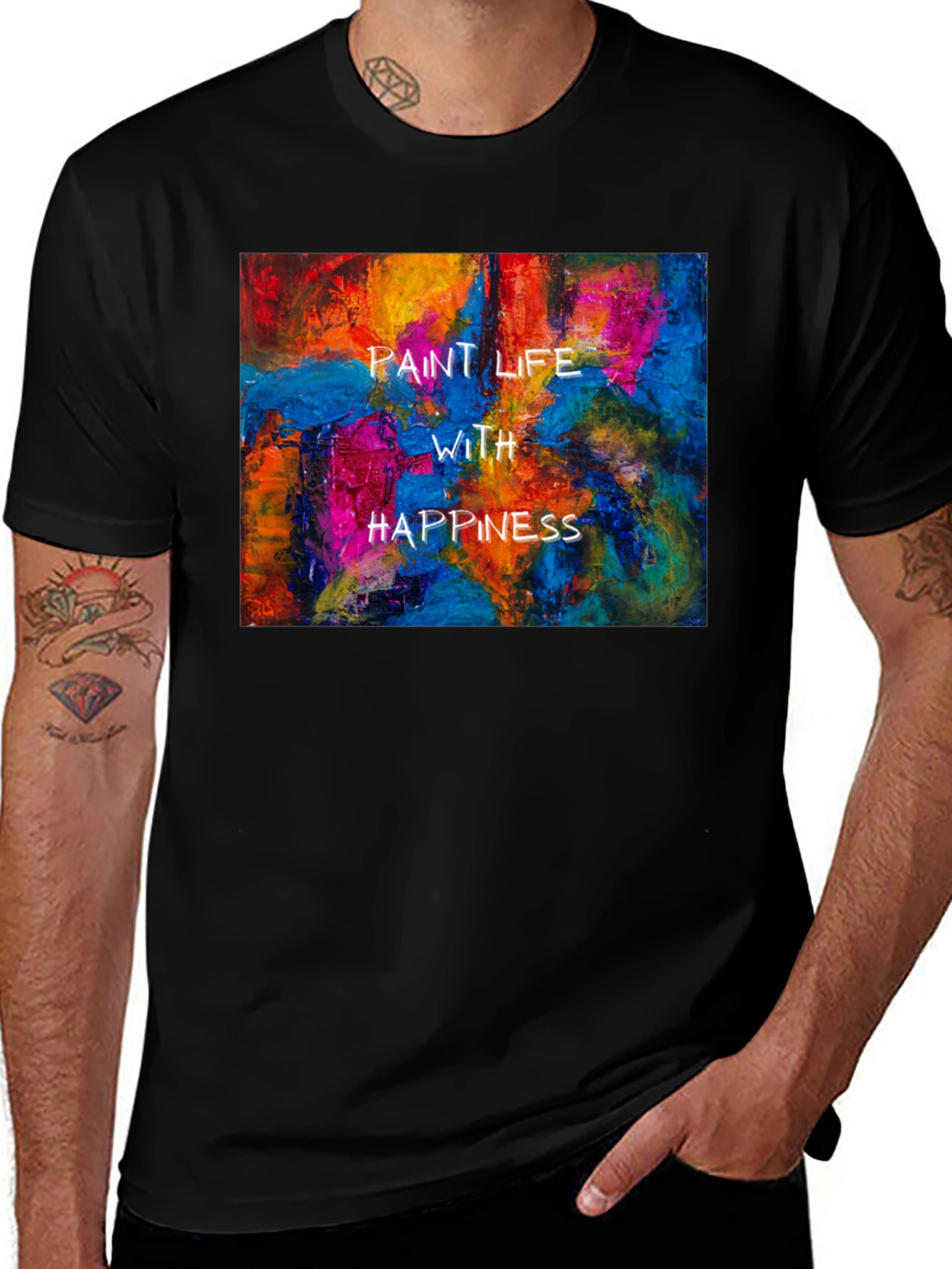 Paint Life With Happiness Graphic Tee