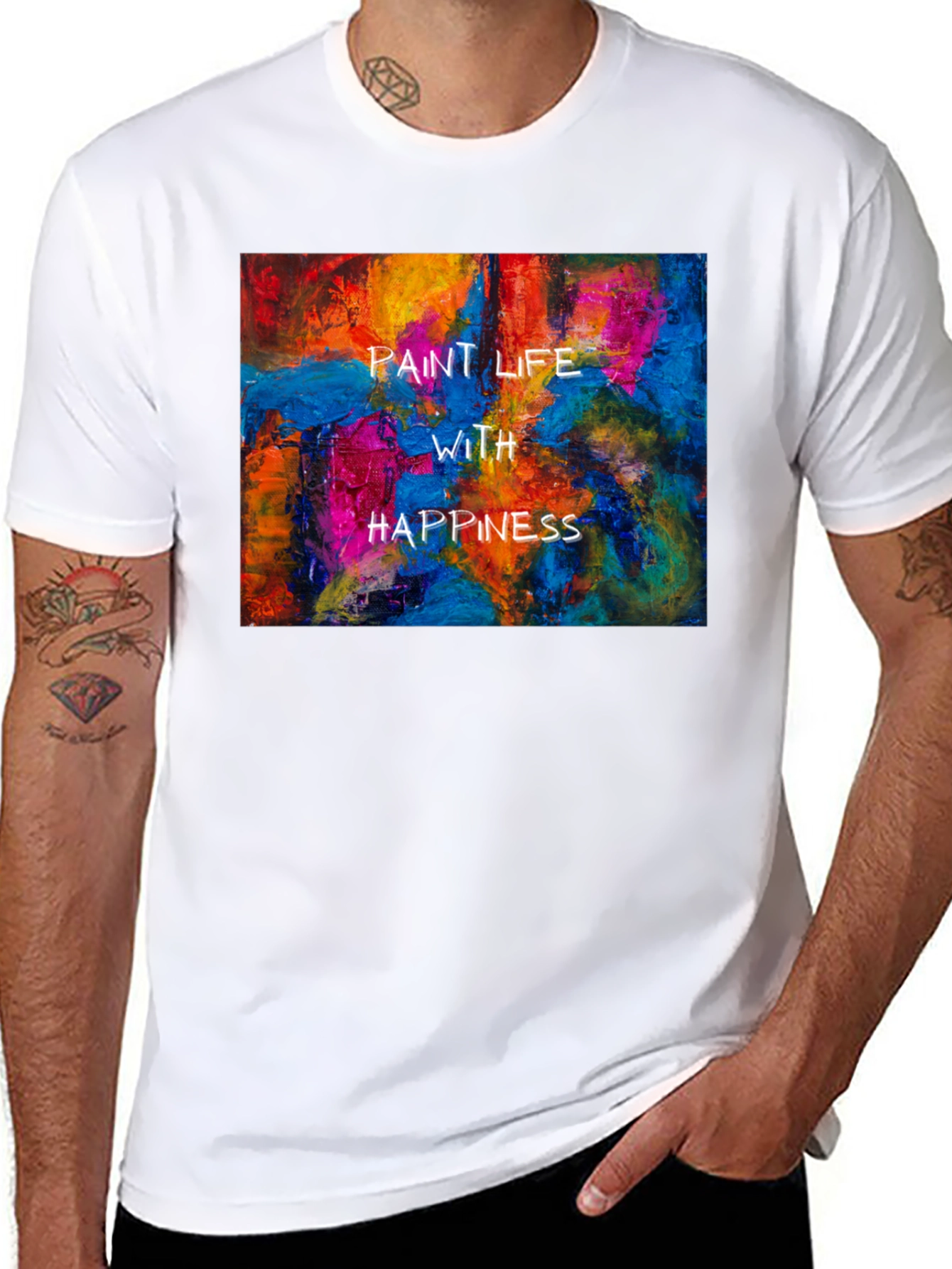 Paint Life With Happiness Graphic Tee