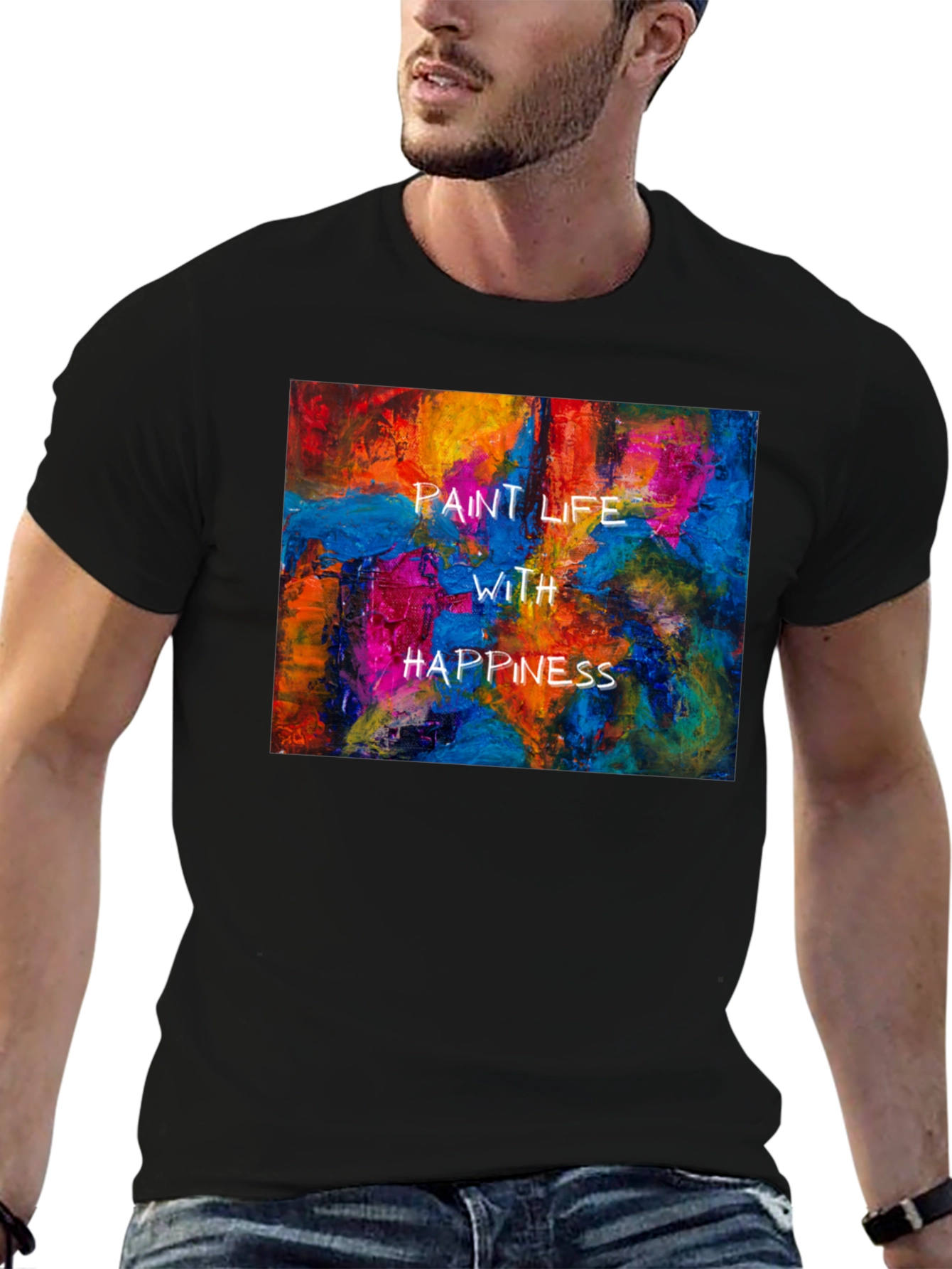 Paint Life With Happiness Graphic Tee