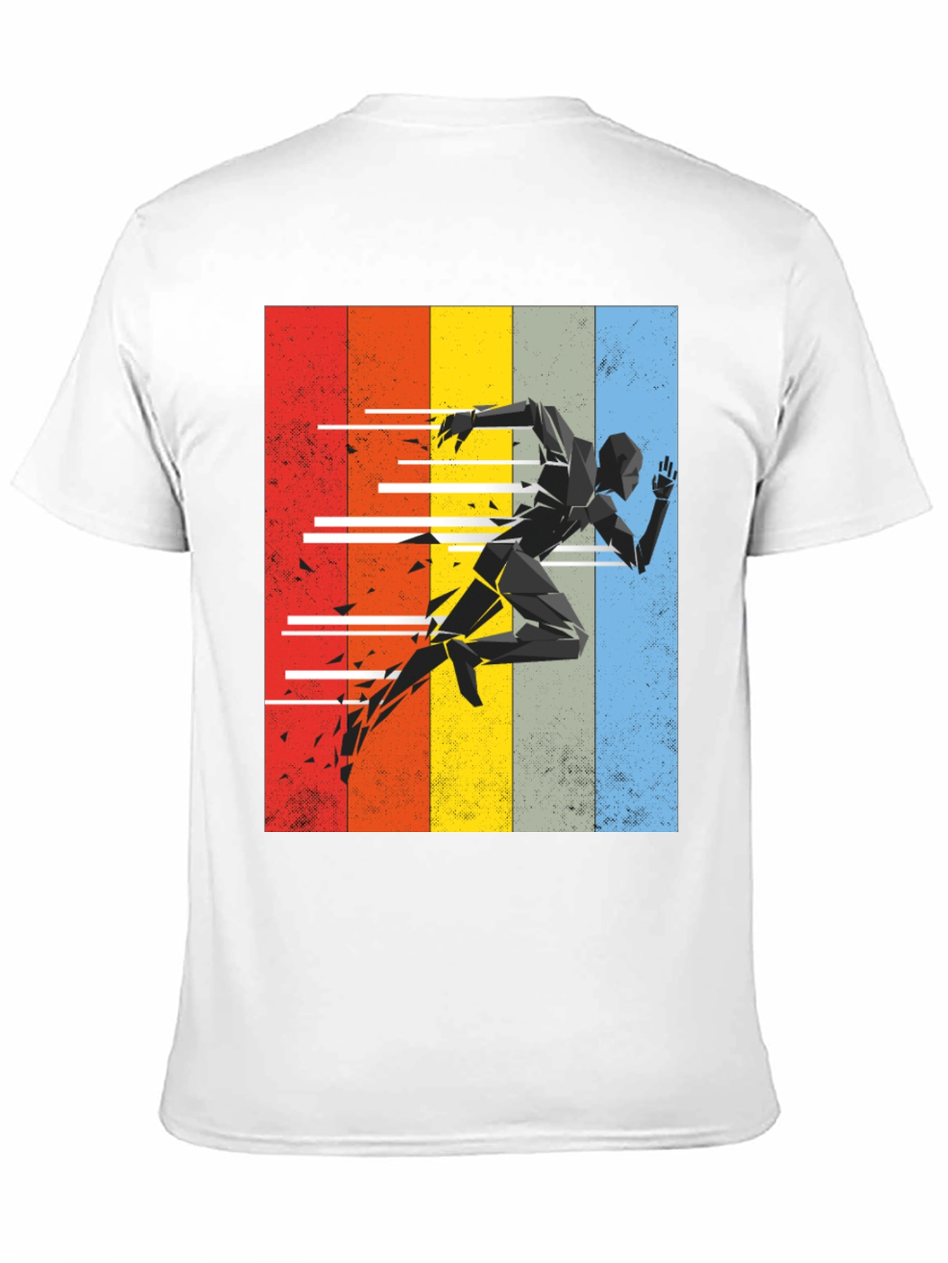 Geometric Runner Graphic Tee - Retro Style