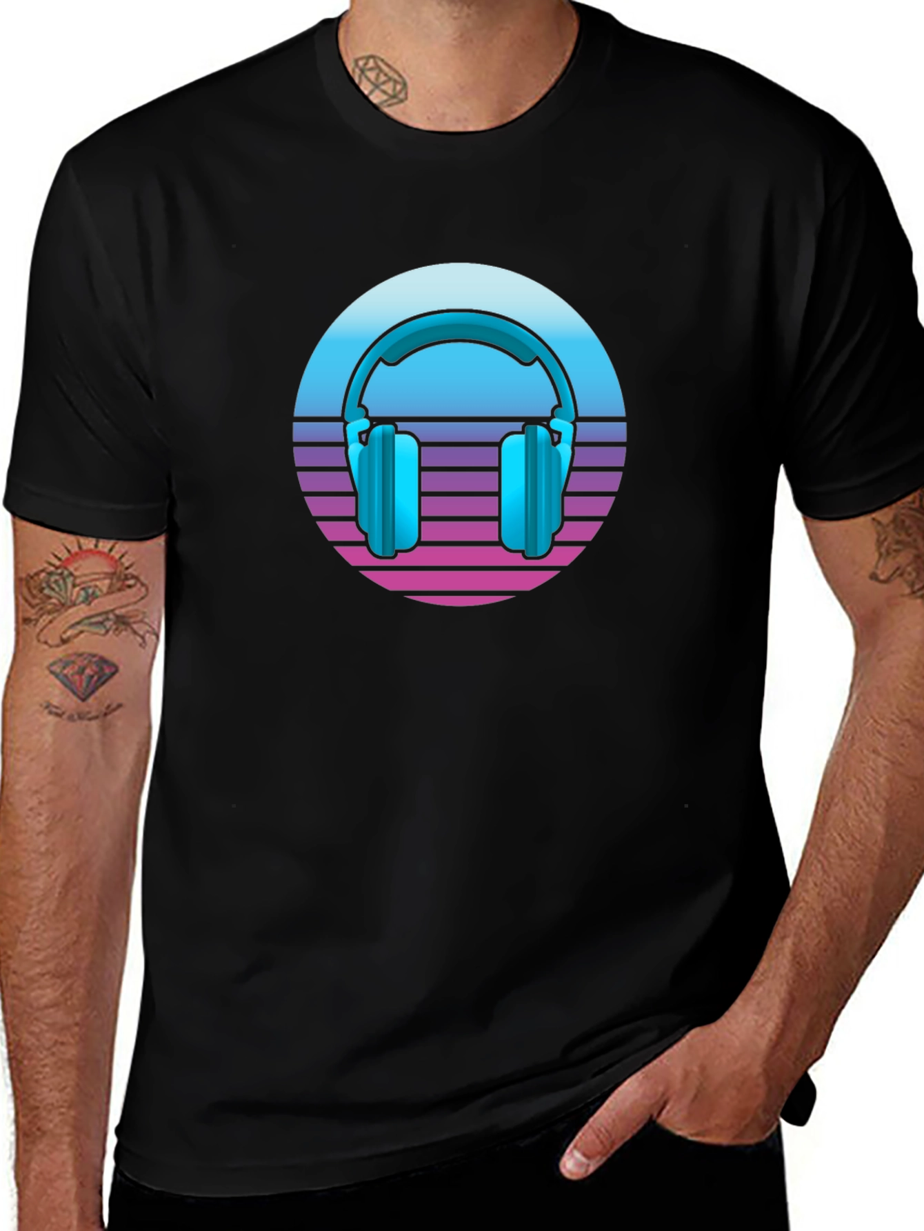Retro Headphones T-Shirt - Synthwave Style!