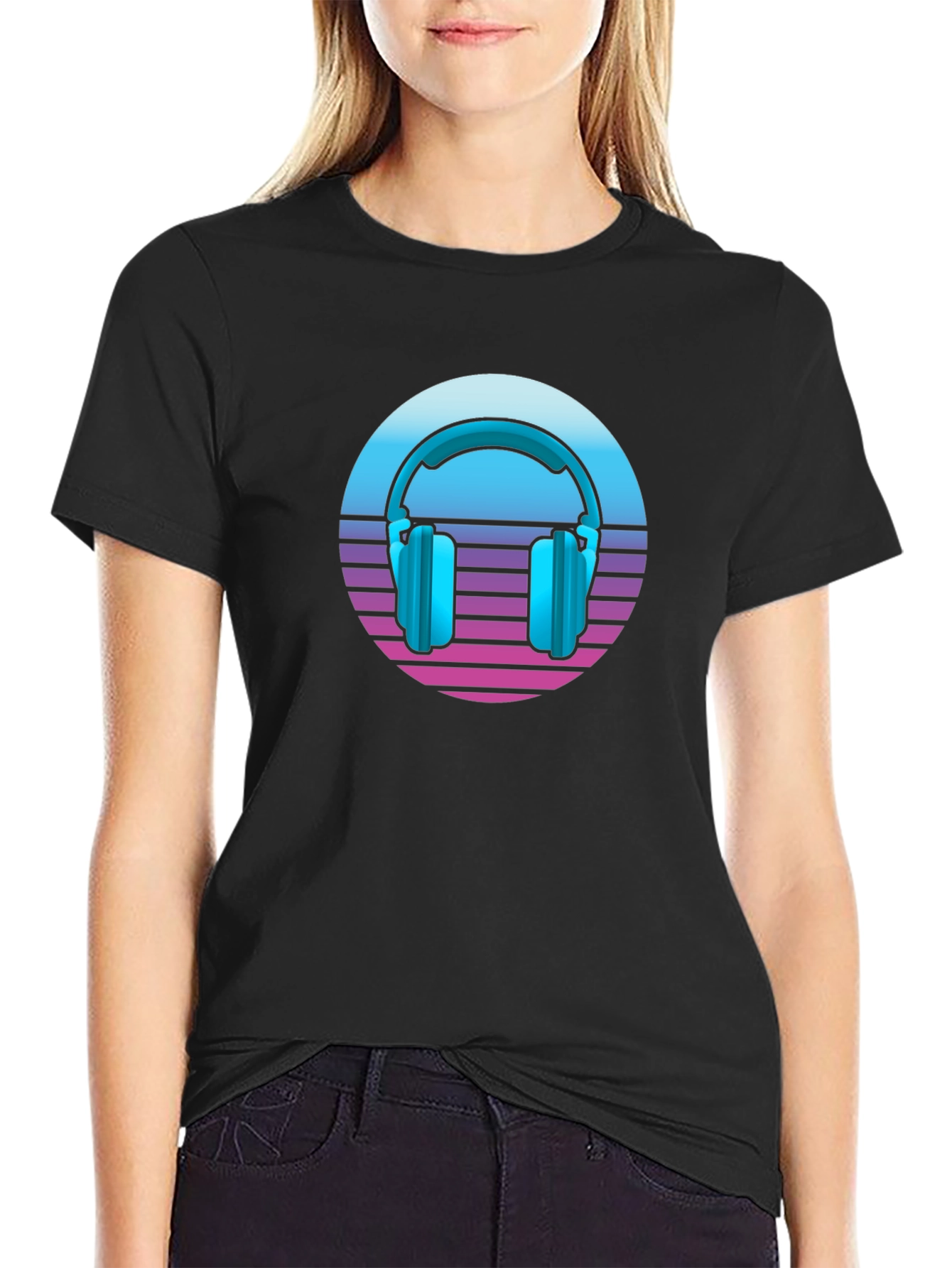 Retro Headphones T-Shirt - Synthwave Style!