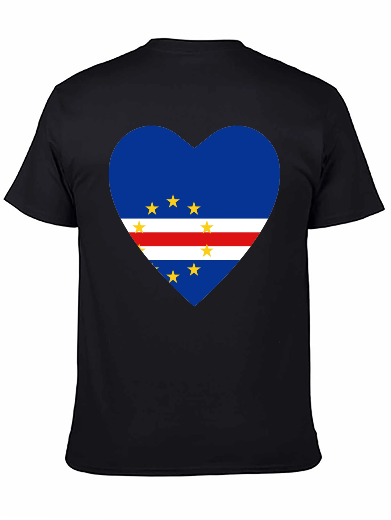 Cape Verde Flag Heart T-Shirt Love Cabo Verde