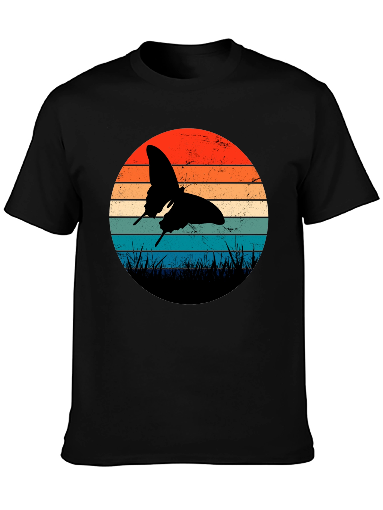 Retro Butterfly Sunset Graphic Tee