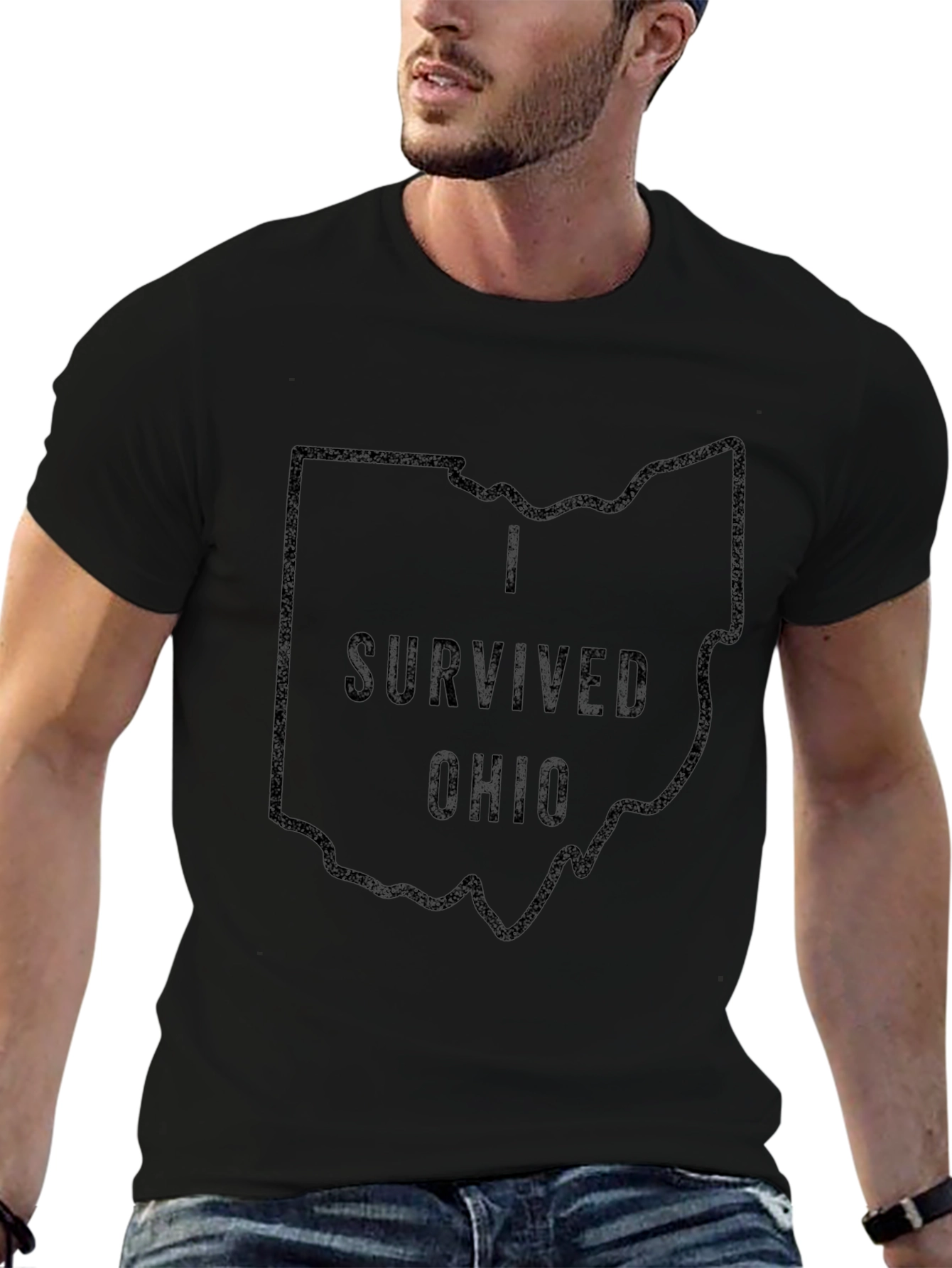 I Survived Ohio T-Shirt State Outline Novelty Tee
