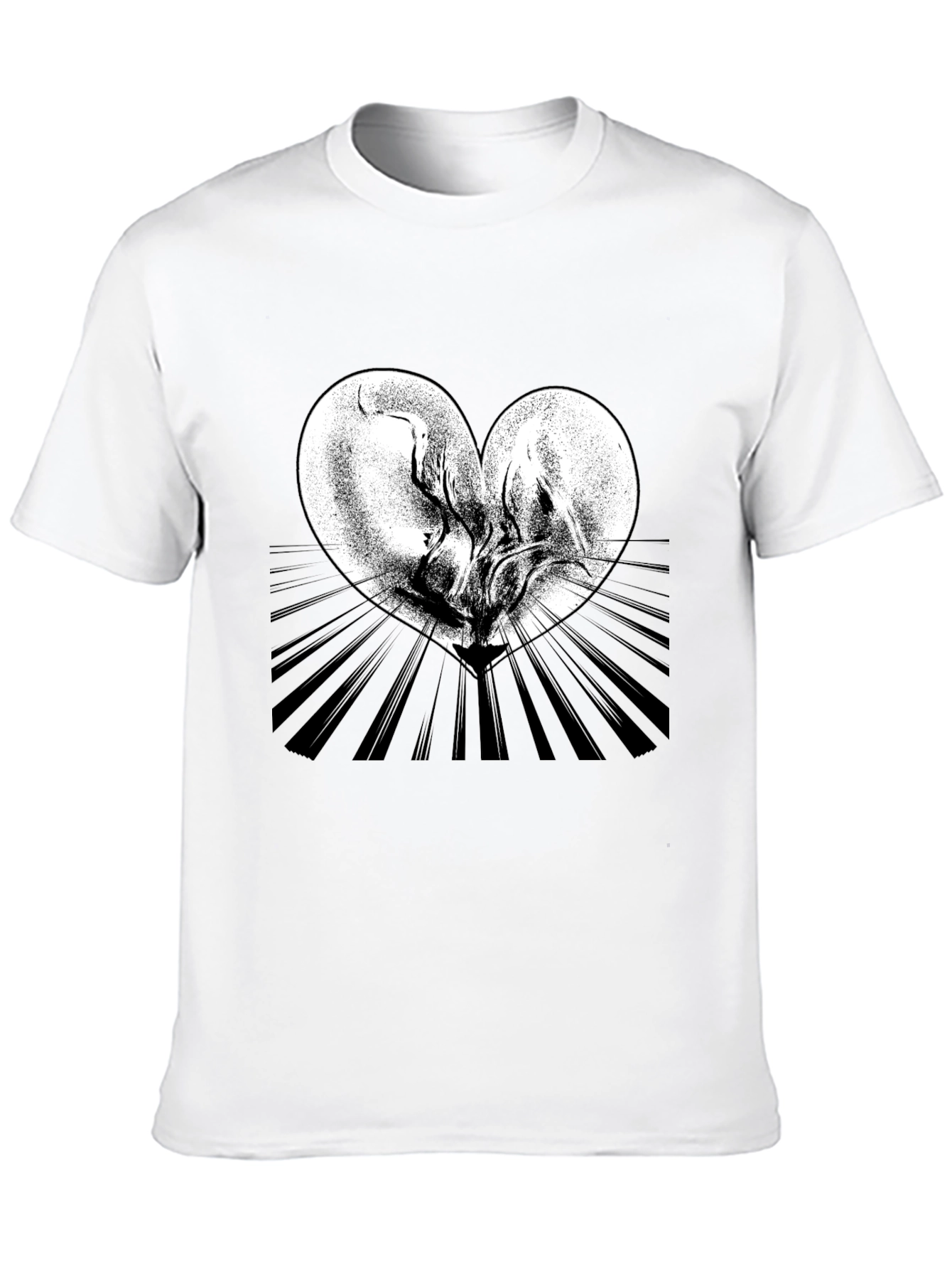 Heart Graphic Tee - Artistic Black T-Shirt