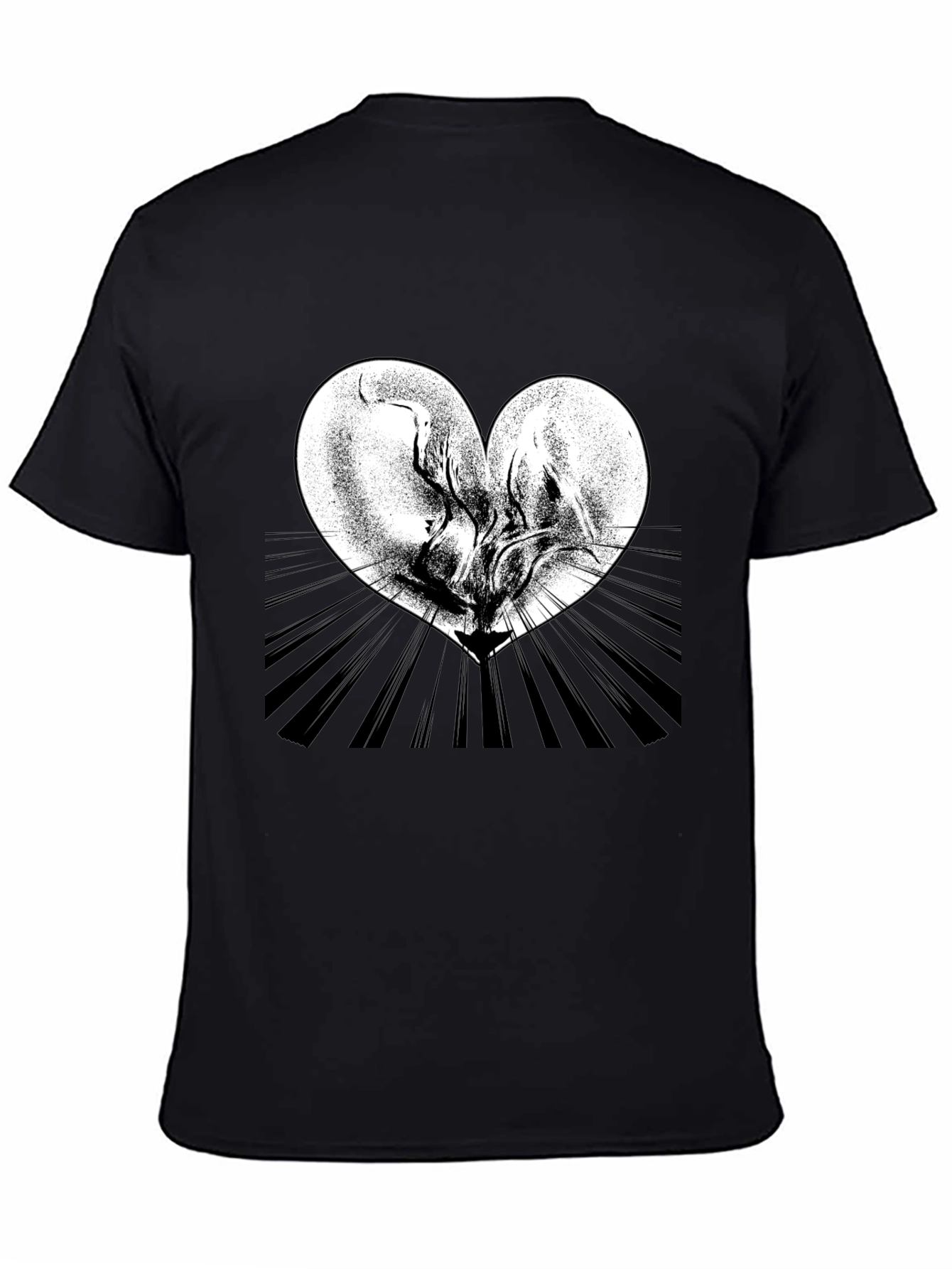 Heart Graphic Tee - Artistic Black T-Shirt