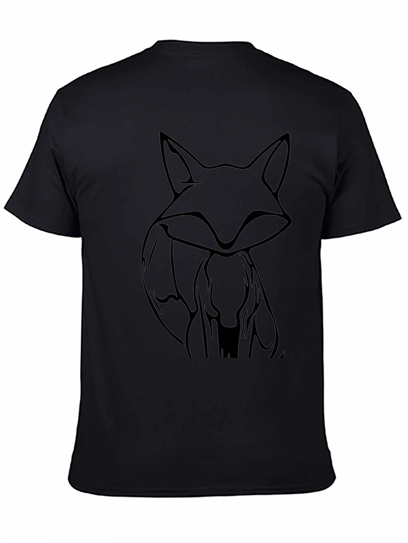 Stylish Fox Graphic Black T-Shirt
