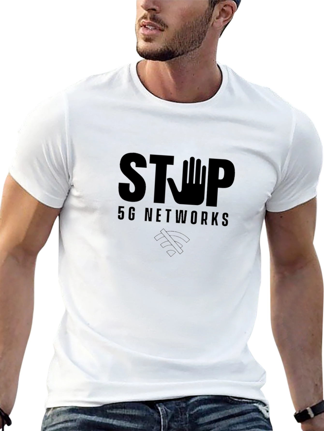 Stop 5G Networks Black Graphic Tee