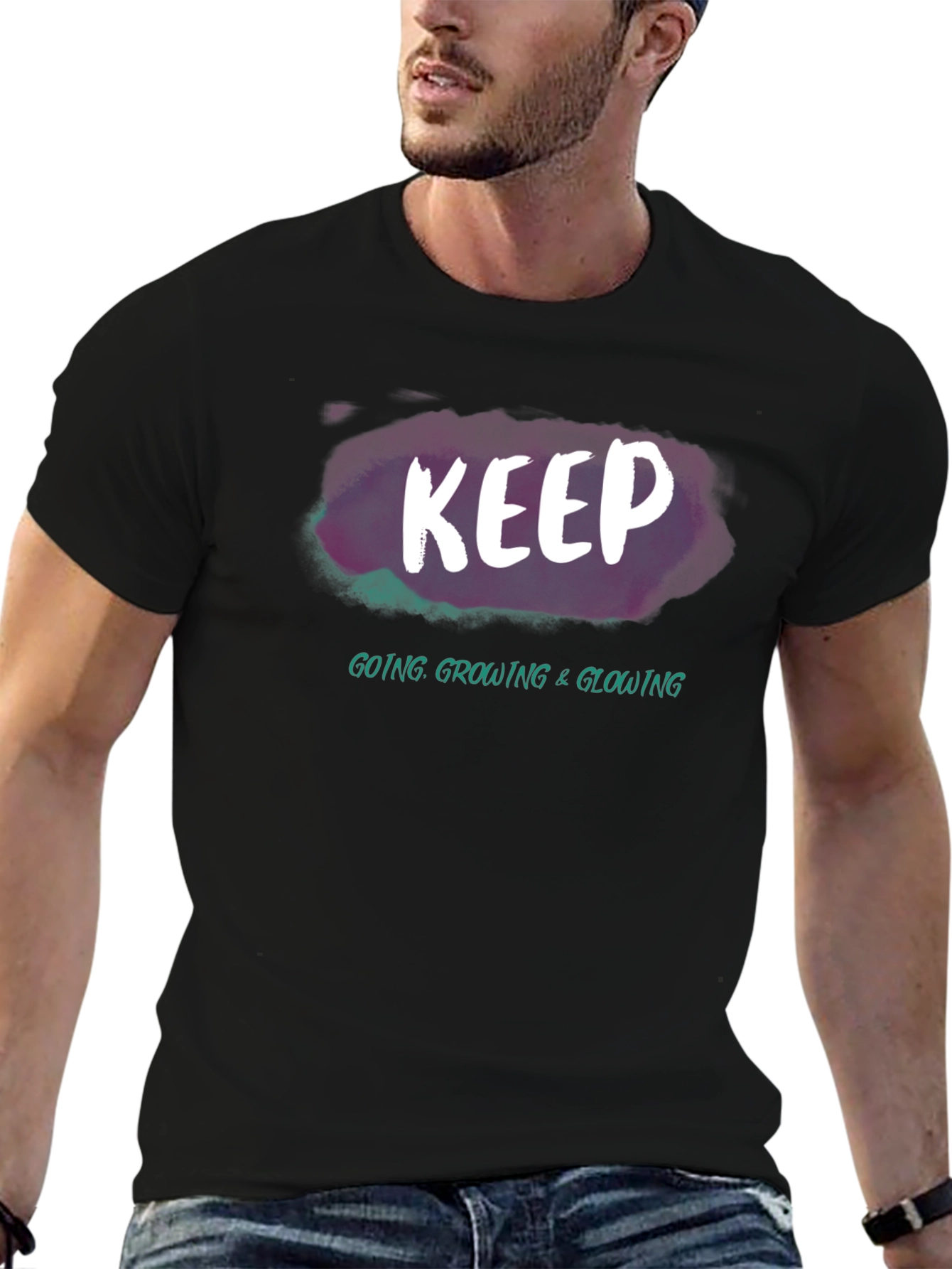 Keep Going Graphic Tee - Motivational Black T-Shirt