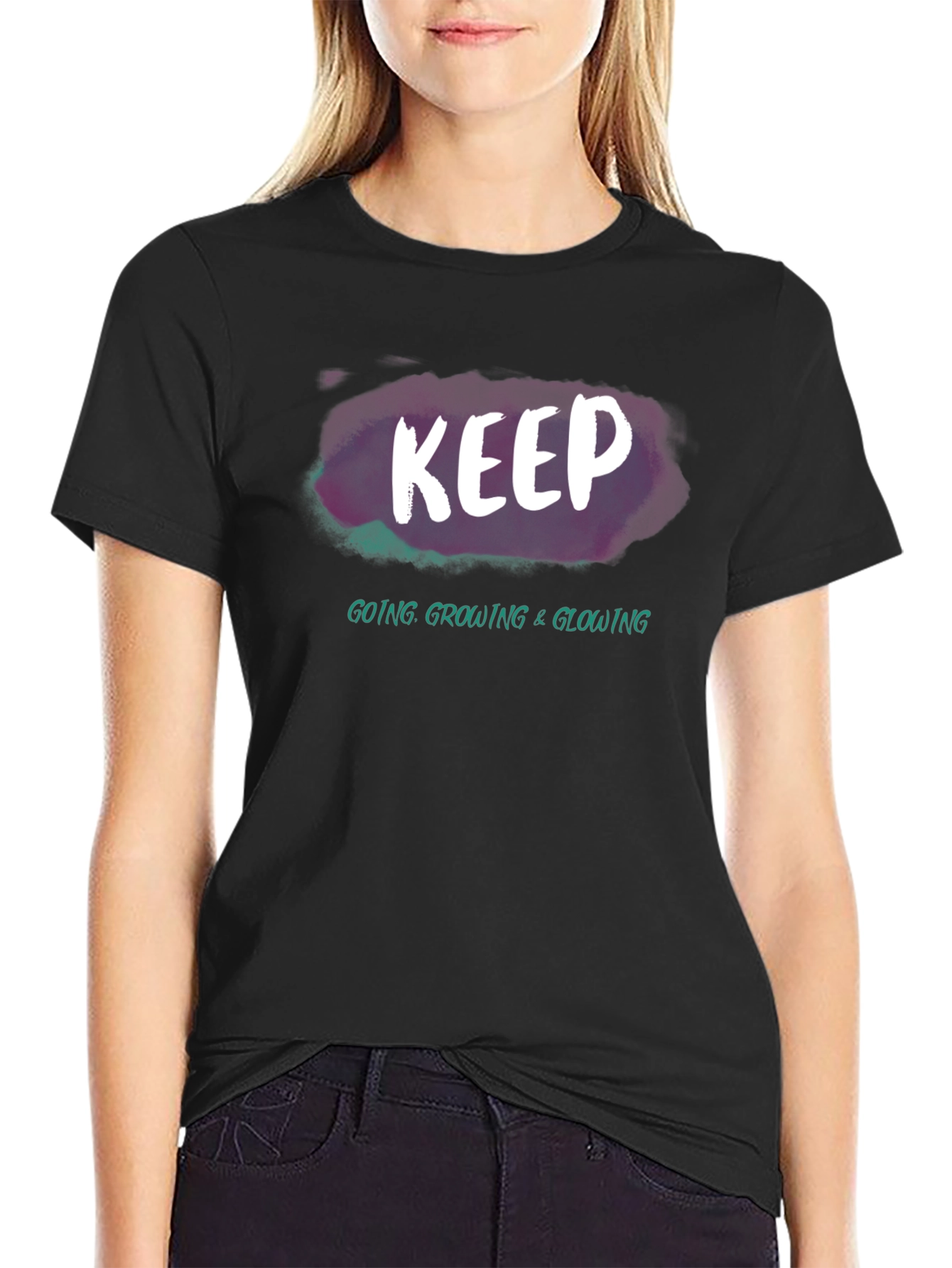 Keep Going Graphic Tee - Motivational Black T-Shirt