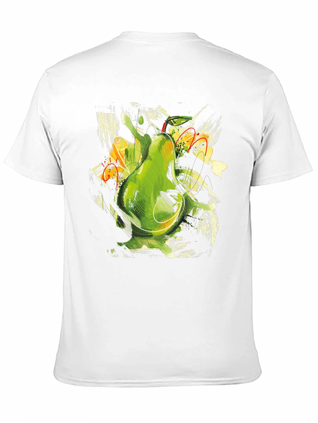 Abstract Avocado Graphic Print Black T-Shirt