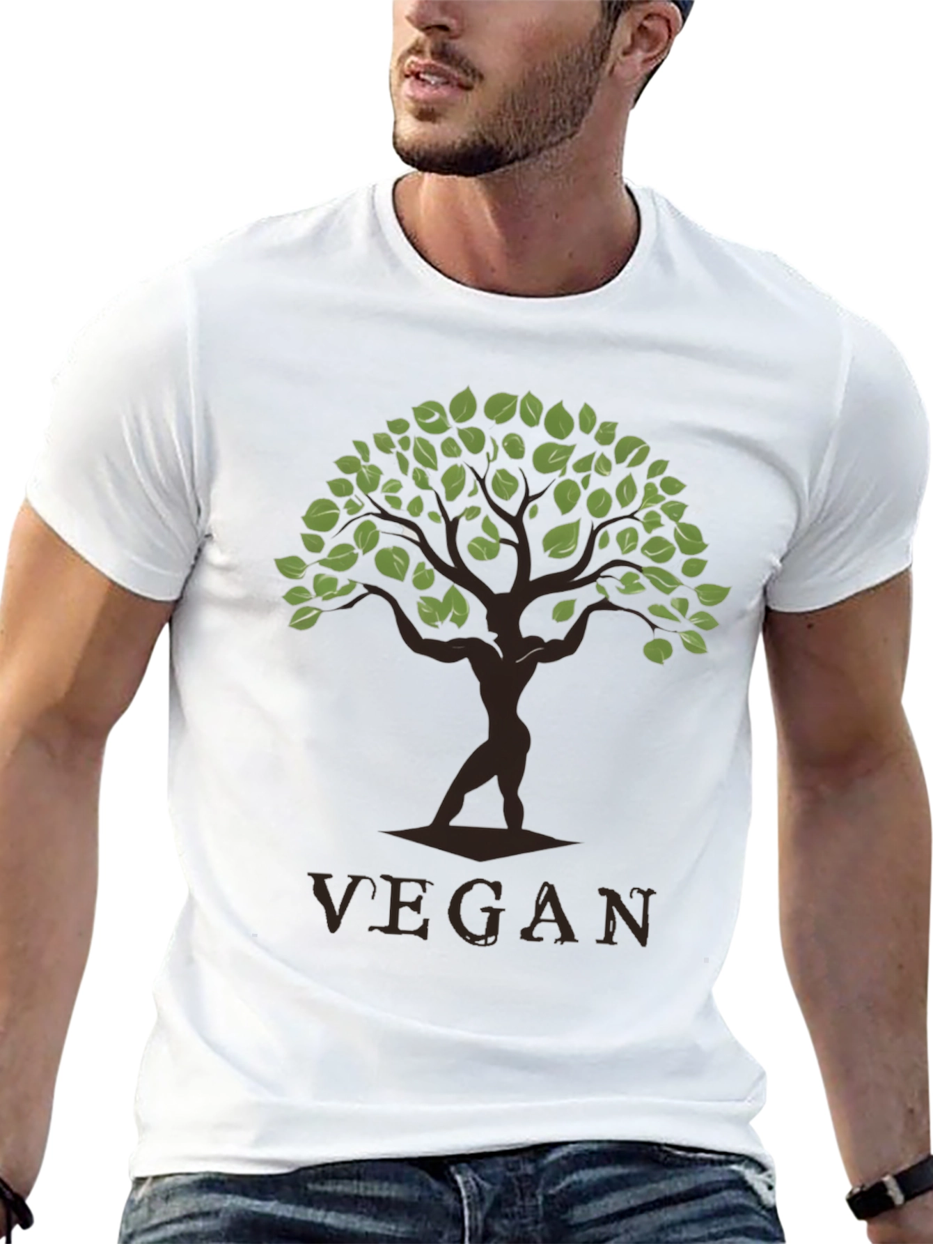 Vegan Tree Graphic T-Shirt
