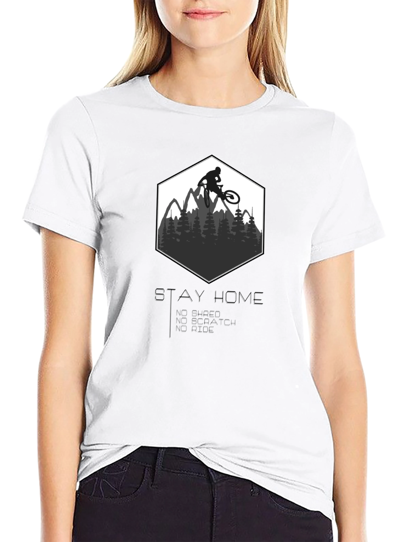 Stay Home Ride On! Mountain Bike Graphic Tee
