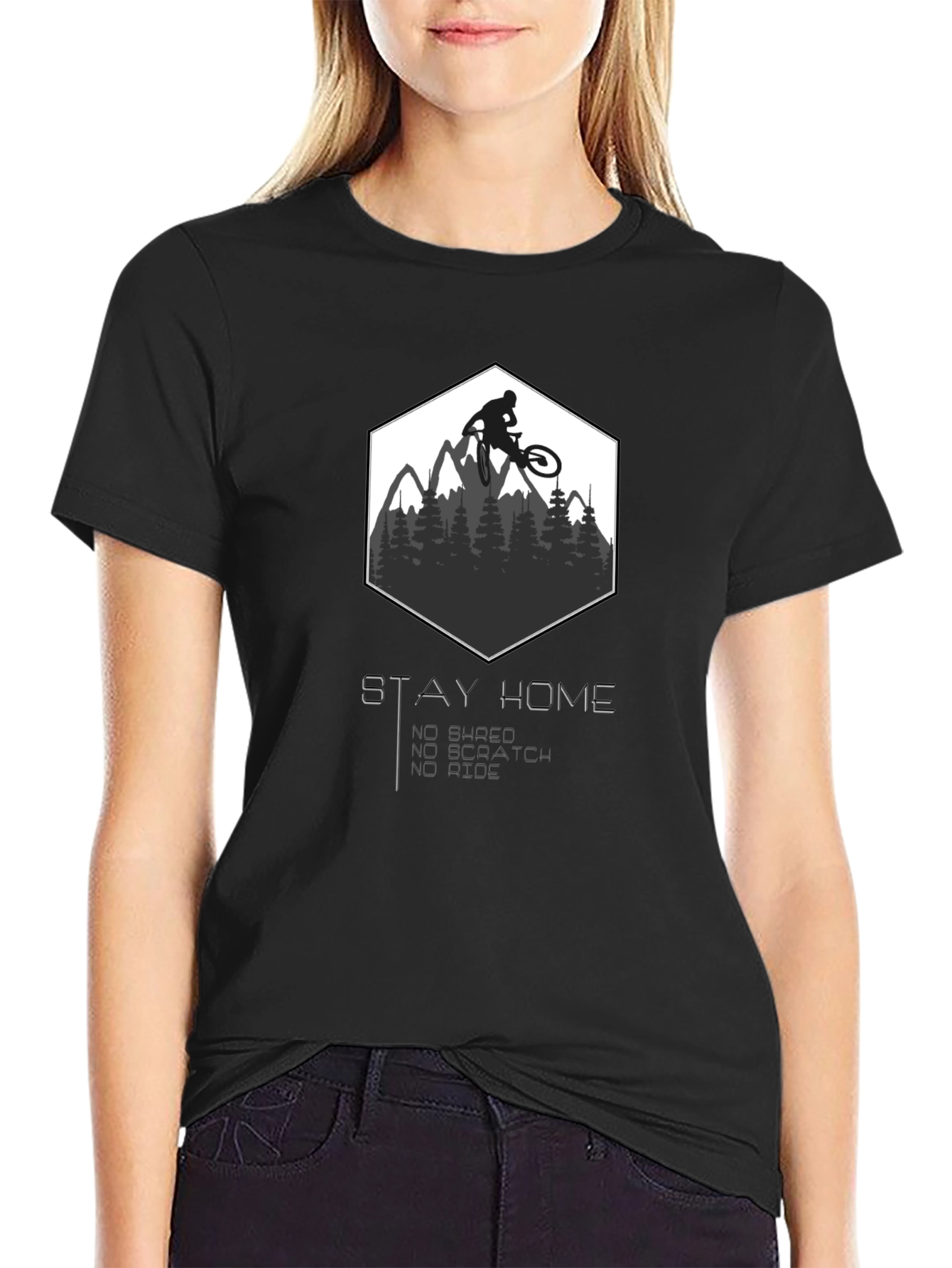 Stay Home Ride On! Mountain Bike Graphic Tee