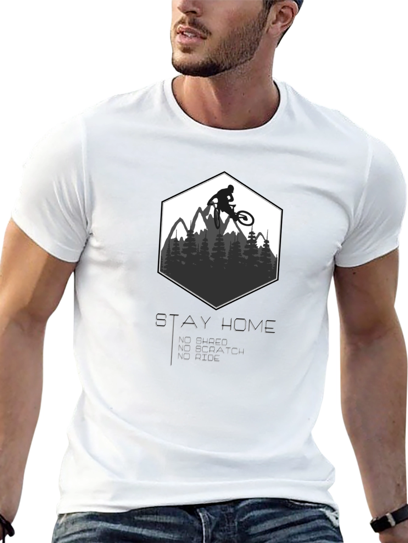 Stay Home Ride On! Mountain Bike Graphic Tee