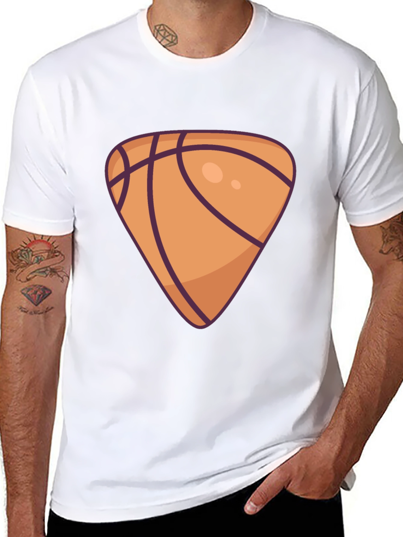 Basketball Triangle Graphic Black T-Shirt