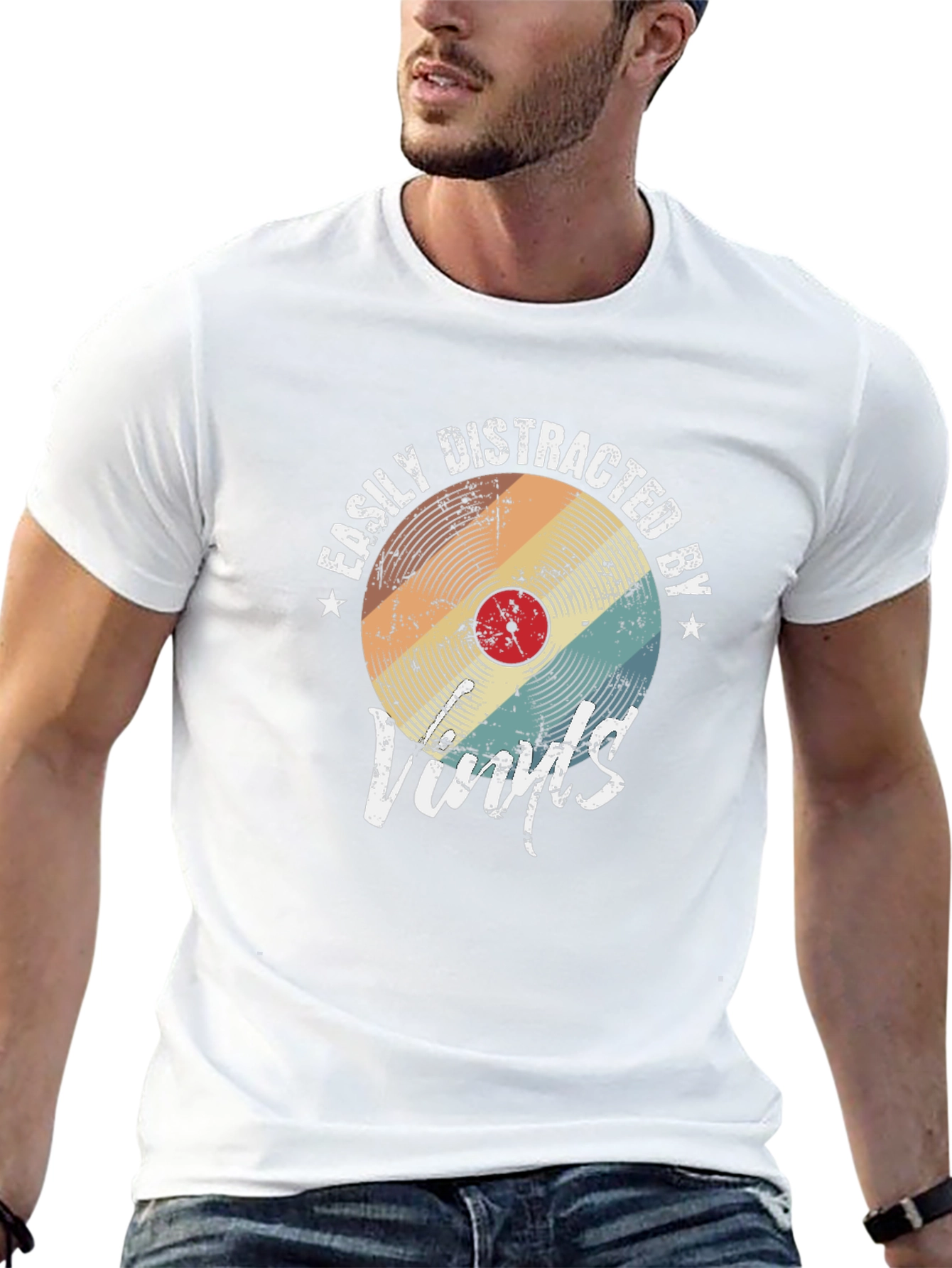 Easily Distracted by Vinyls Graphic T-Shirt
