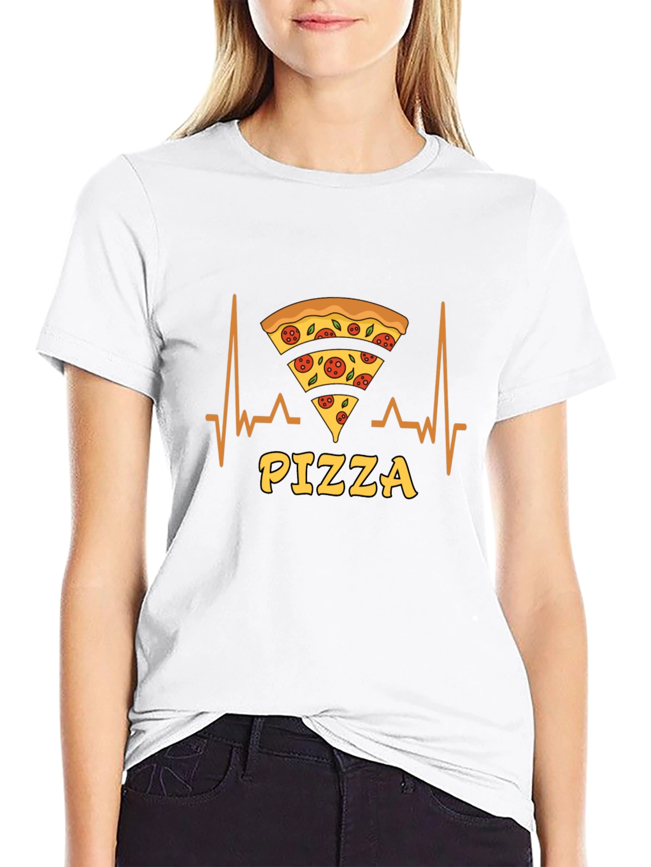 Pizza Lover T-Shirt Heartbeat Design