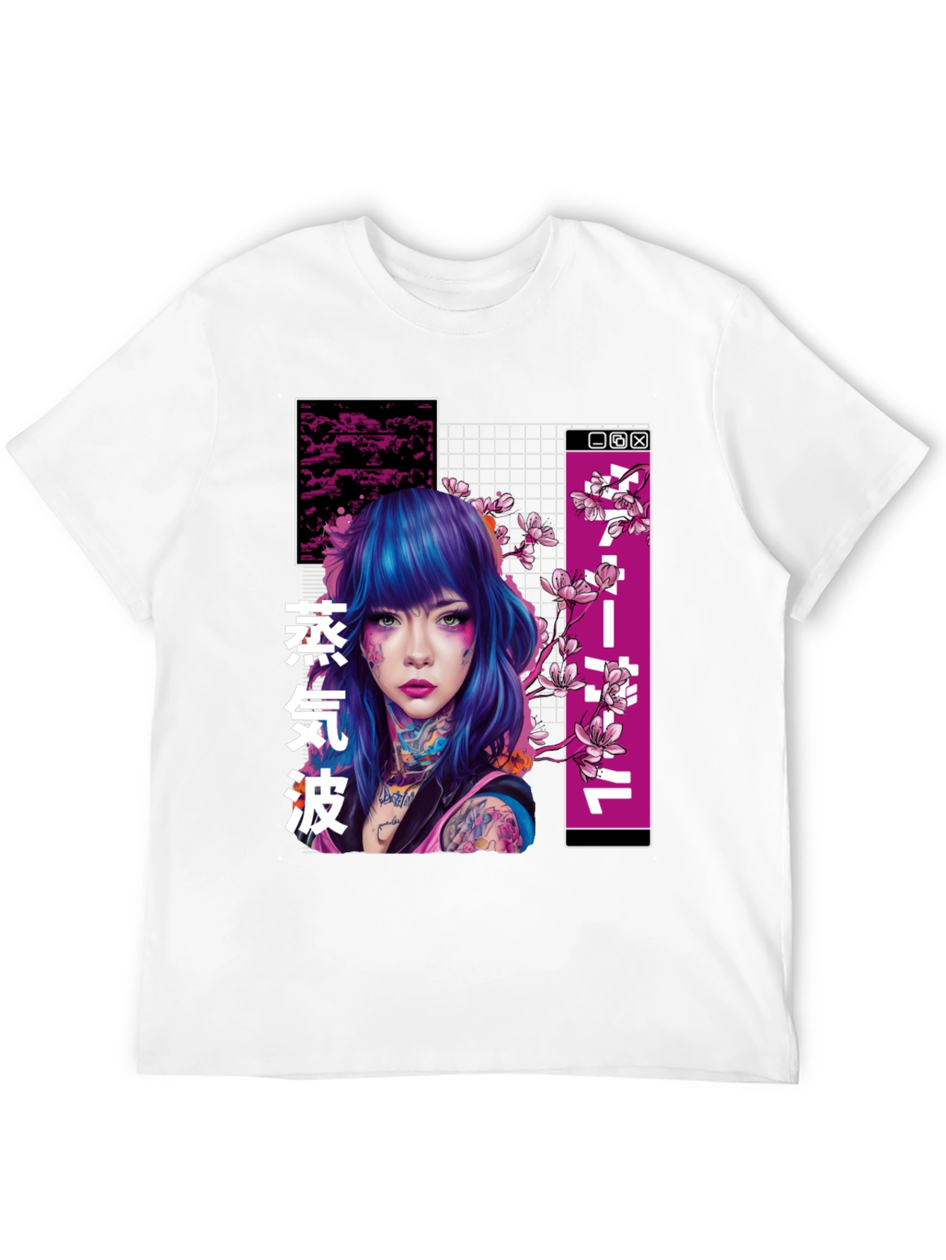 Vaporwave Tattoo Girl Graphic T-Shirt