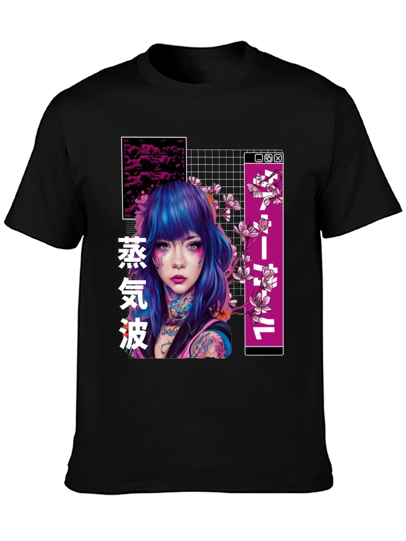 Vaporwave Tattoo Girl Graphic T-Shirt