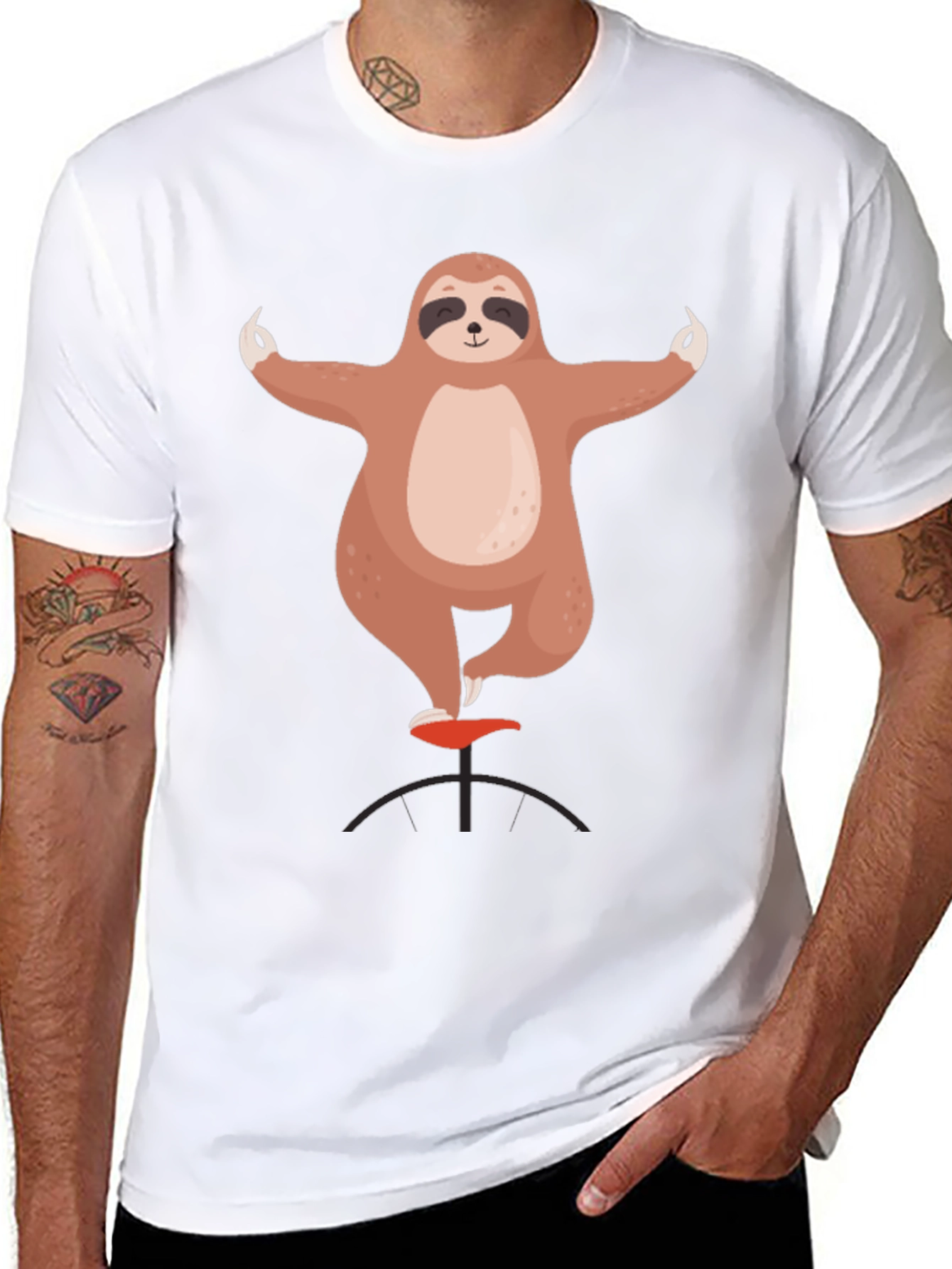 Sloth Yoga Balance Black Graphic Tee