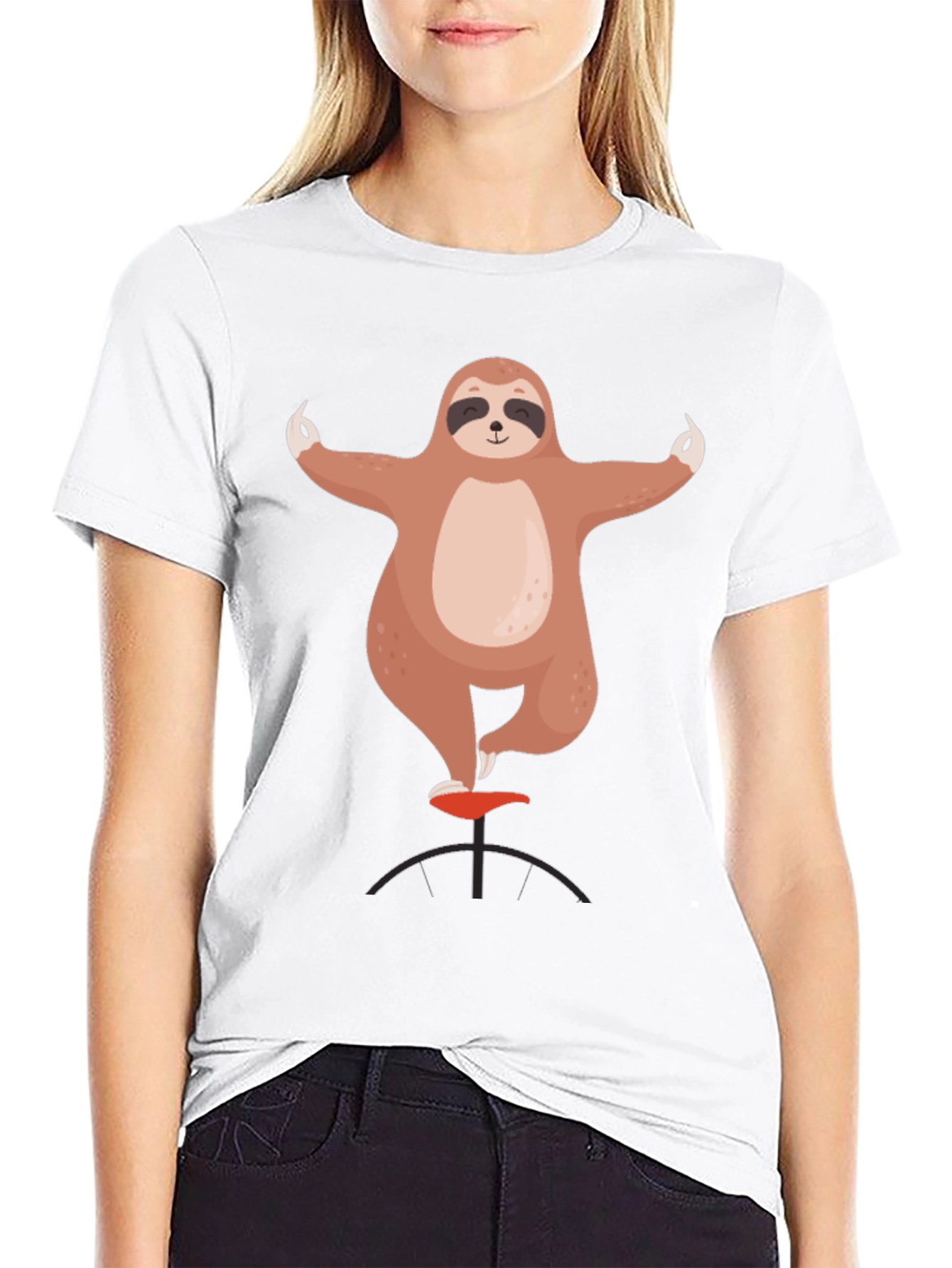 Sloth Yoga Balance Black Graphic Tee