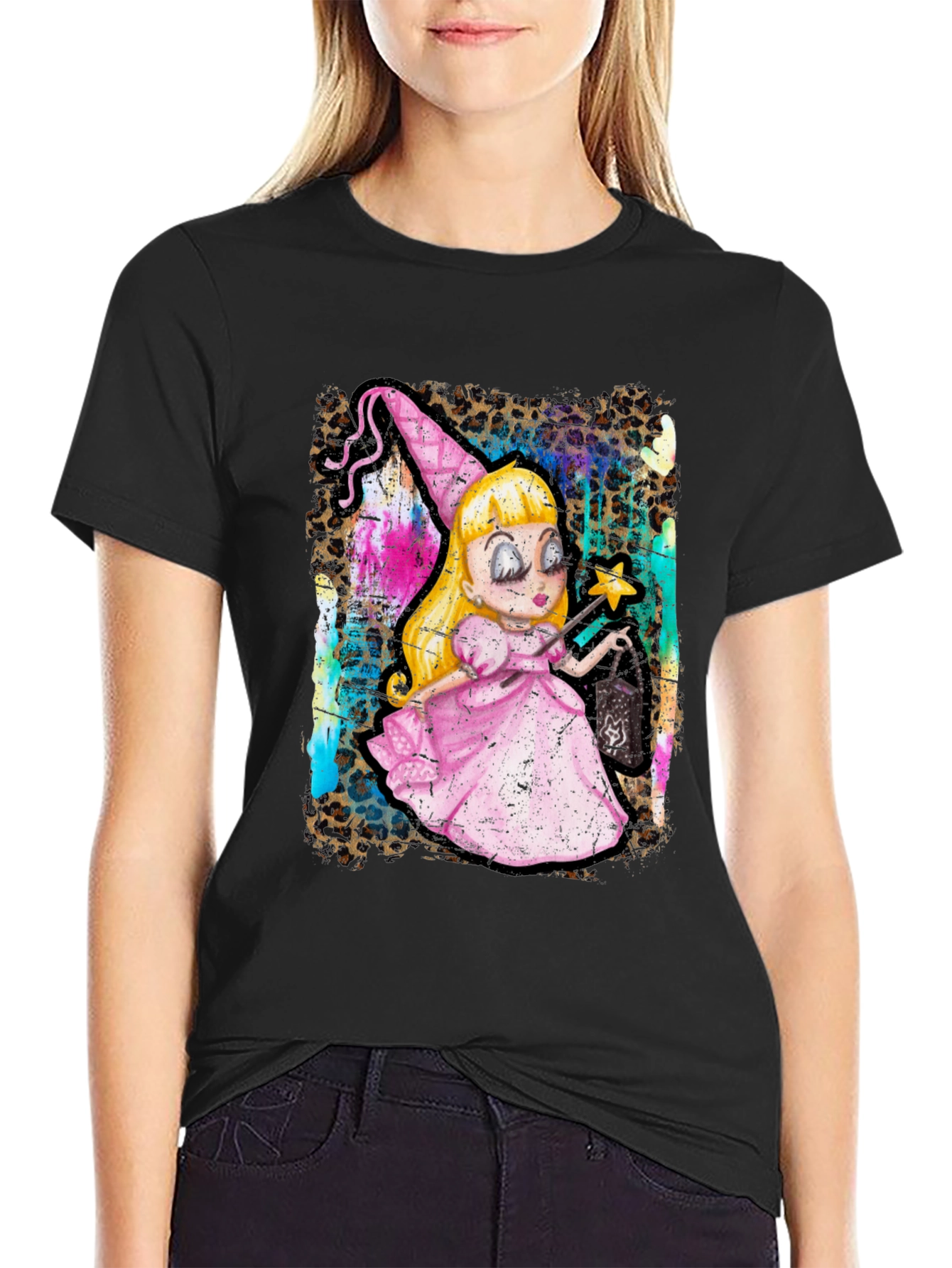 Whimsical Cartoon Witch T-Shirt