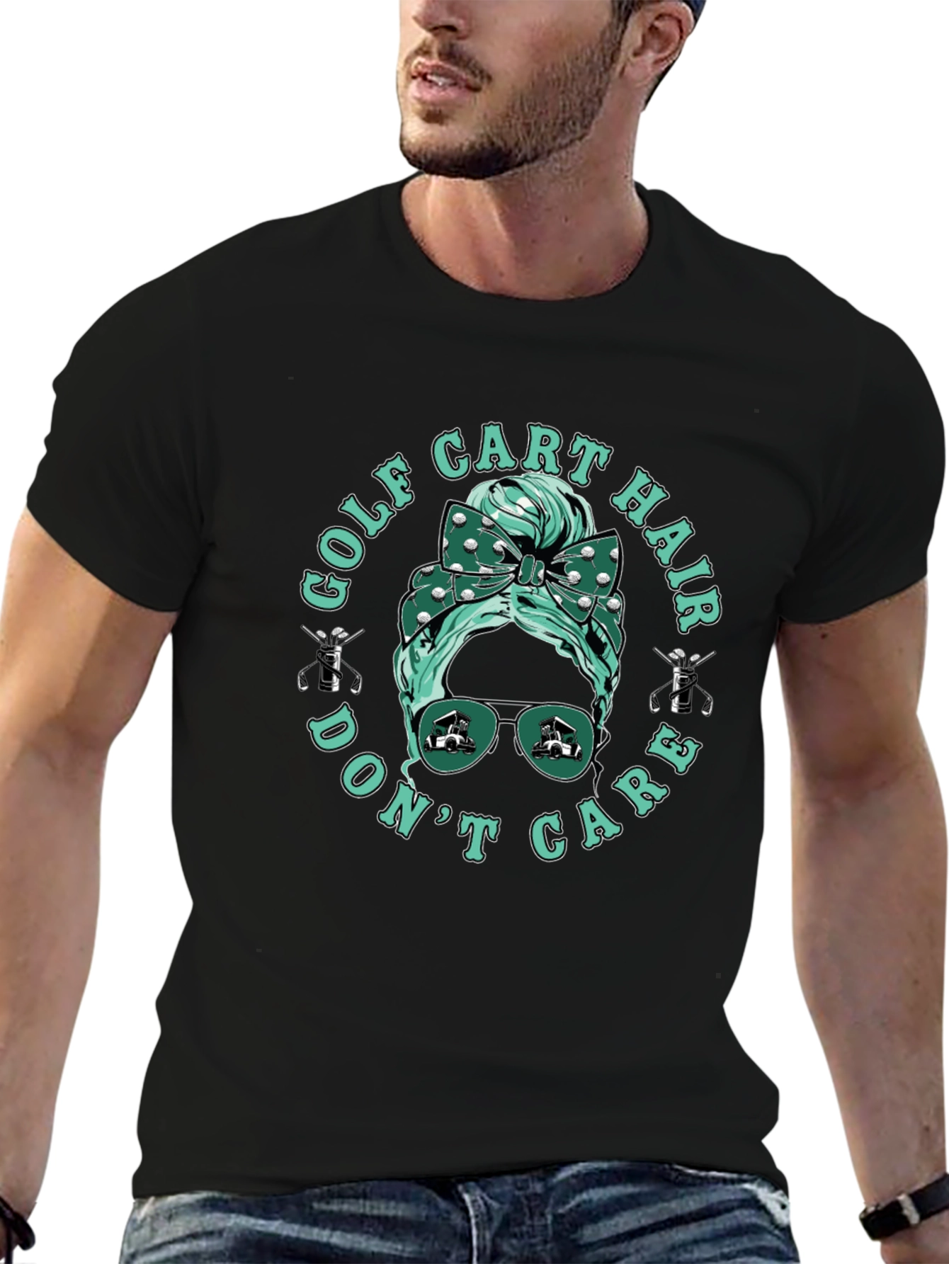 Golf Cart Hair Dont Care Tee