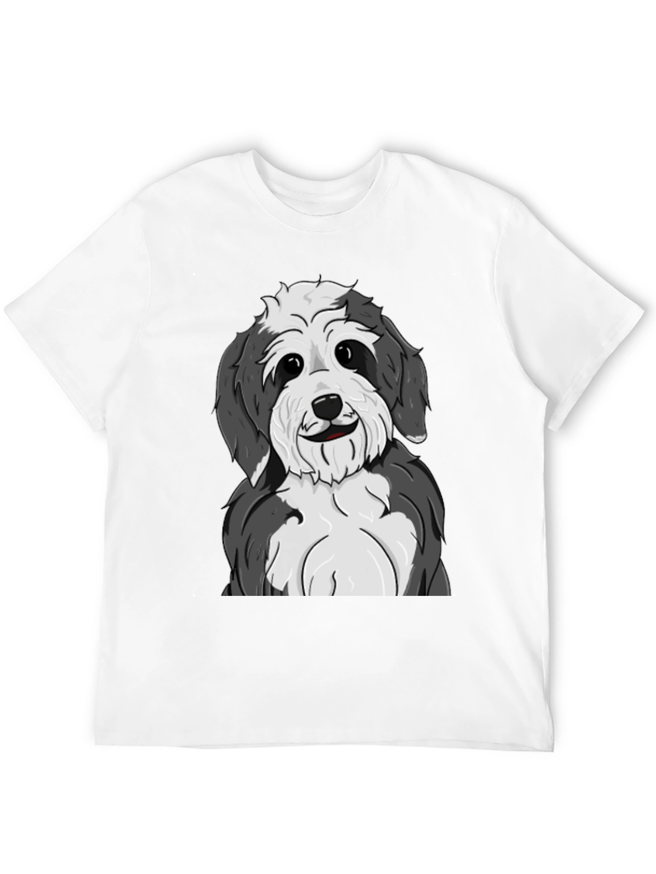 Cute Dog Graphic Tee - Black Cotton Shirt