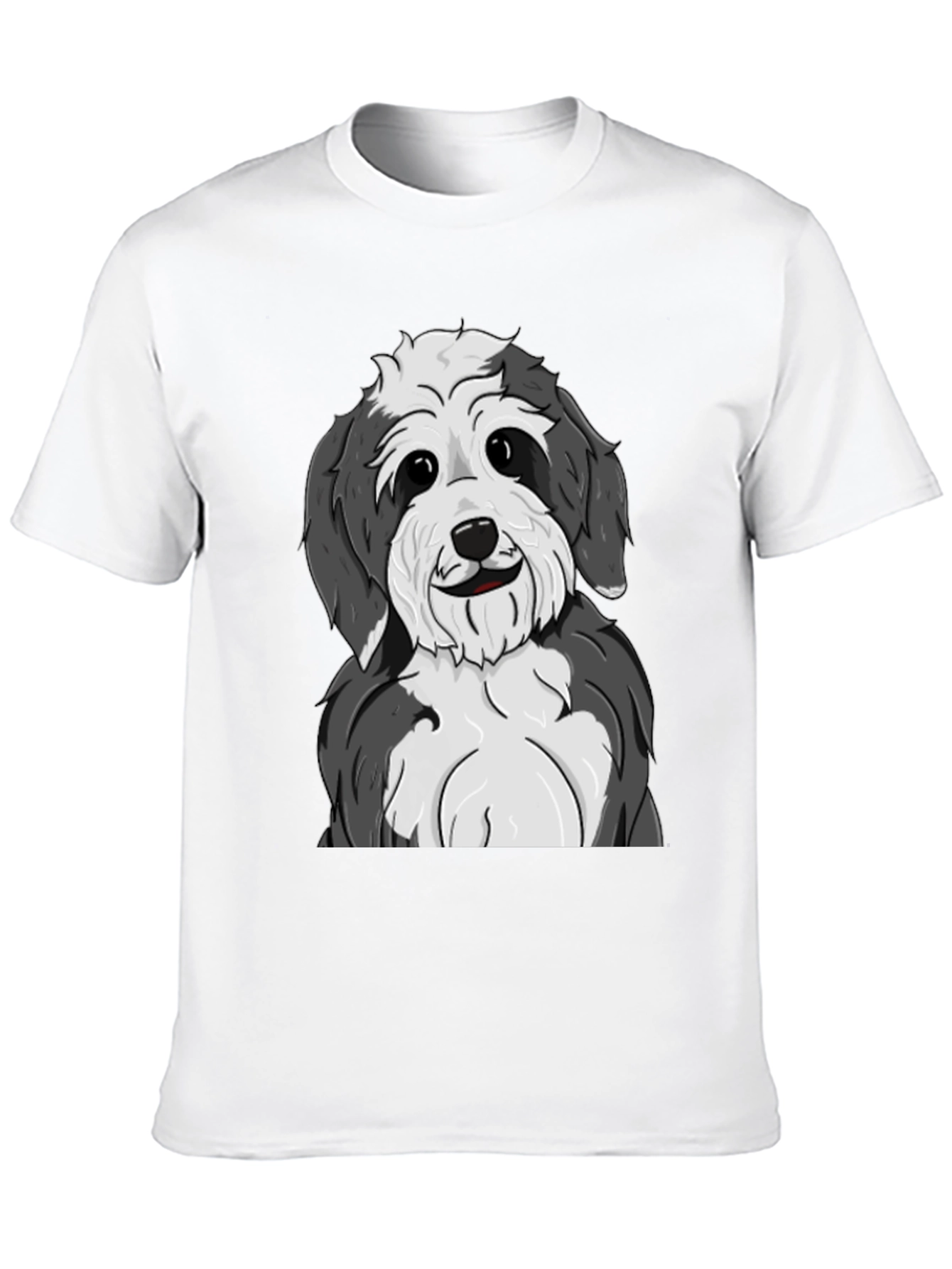 Cute Dog Graphic Tee - Black Cotton Shirt