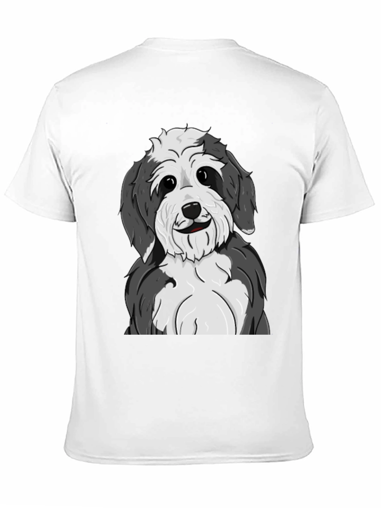 Cute Dog Graphic Tee - Black Cotton Shirt