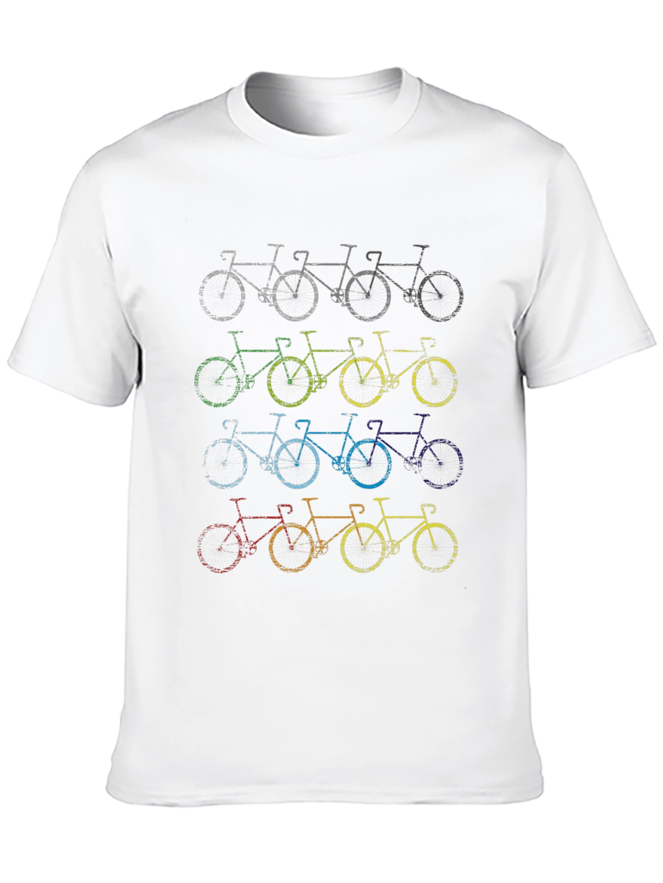 Retro Bicycle Print Black T-Shirt