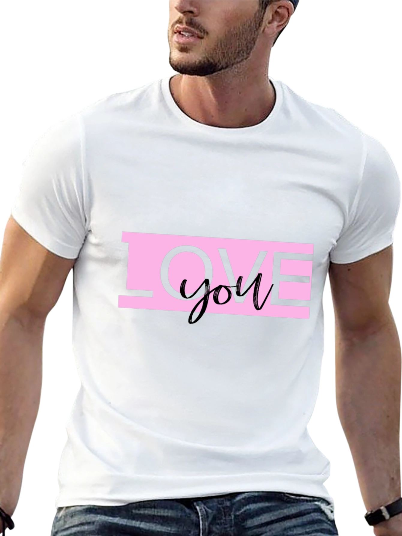 Love You Graphic Tee - Trendy Black T-Shirt