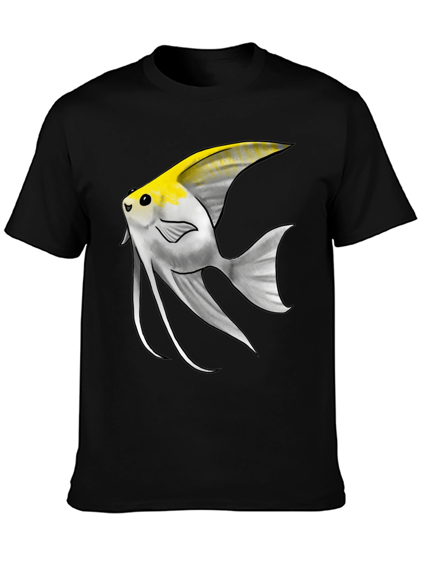 Angelfish Graphic Tee - Black Cotton Blend