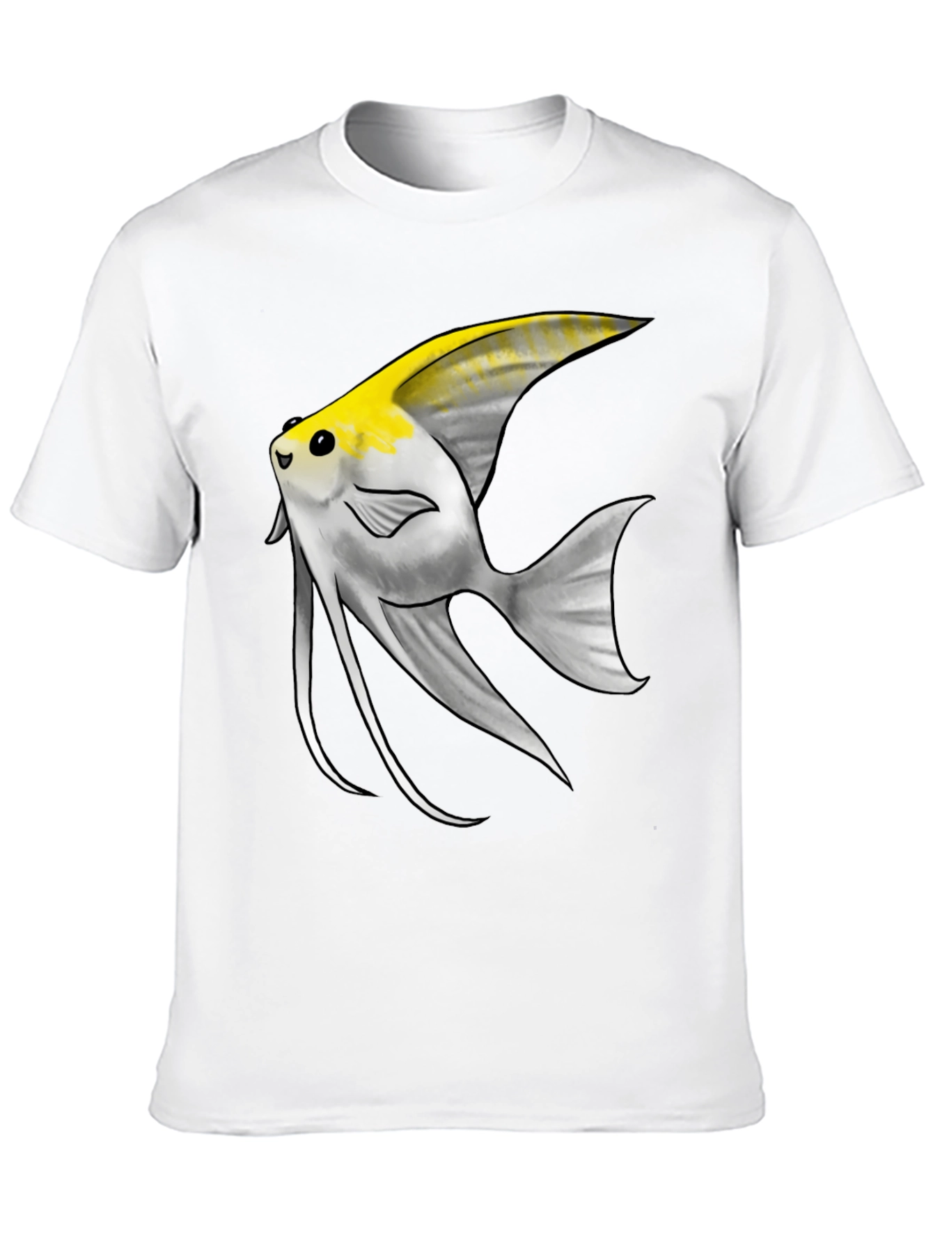 Angelfish Graphic Tee - Black Cotton Blend