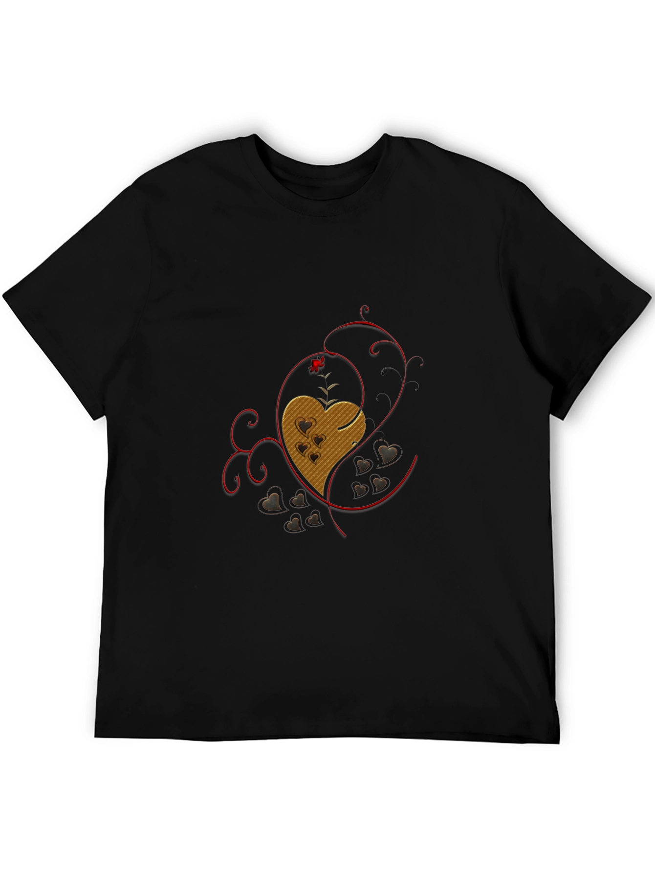 Heart Graphic Black T-Shirt - Love Design Tee