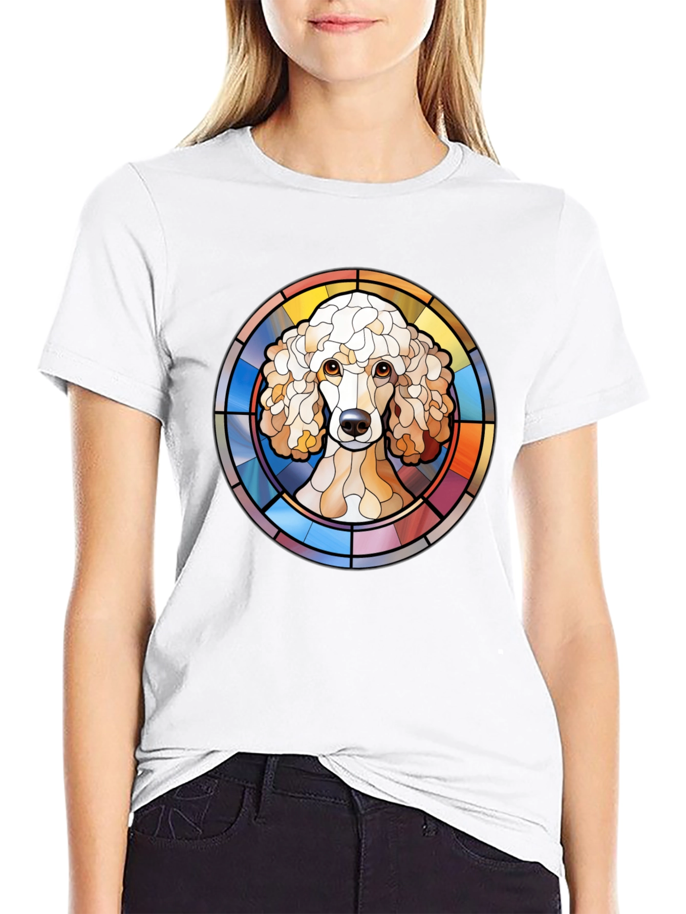 Poodle Stained Glass Style Graphic Tee