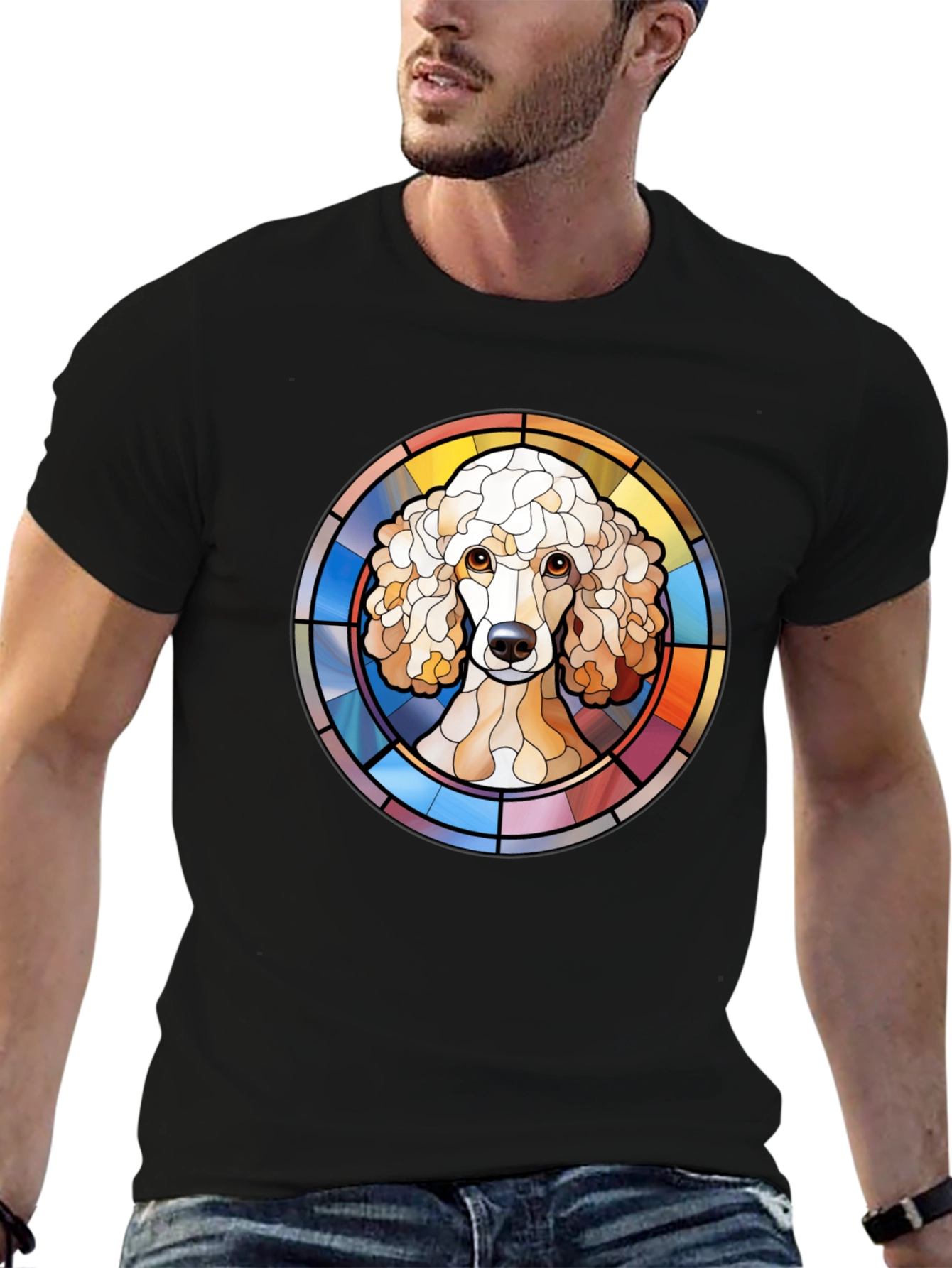 Poodle Stained Glass Style Graphic Tee