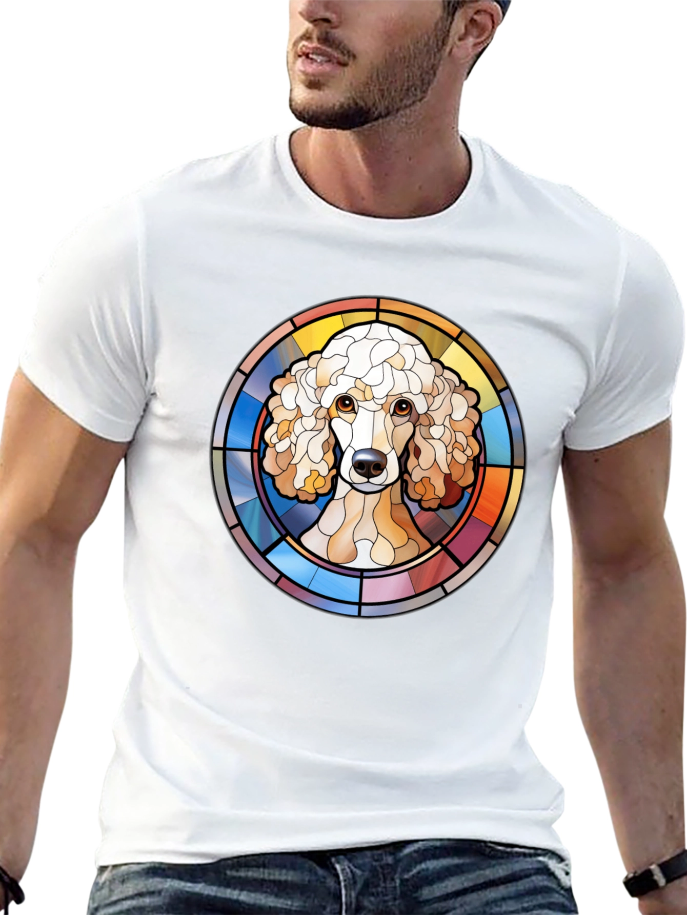 Poodle Stained Glass Style Graphic Tee