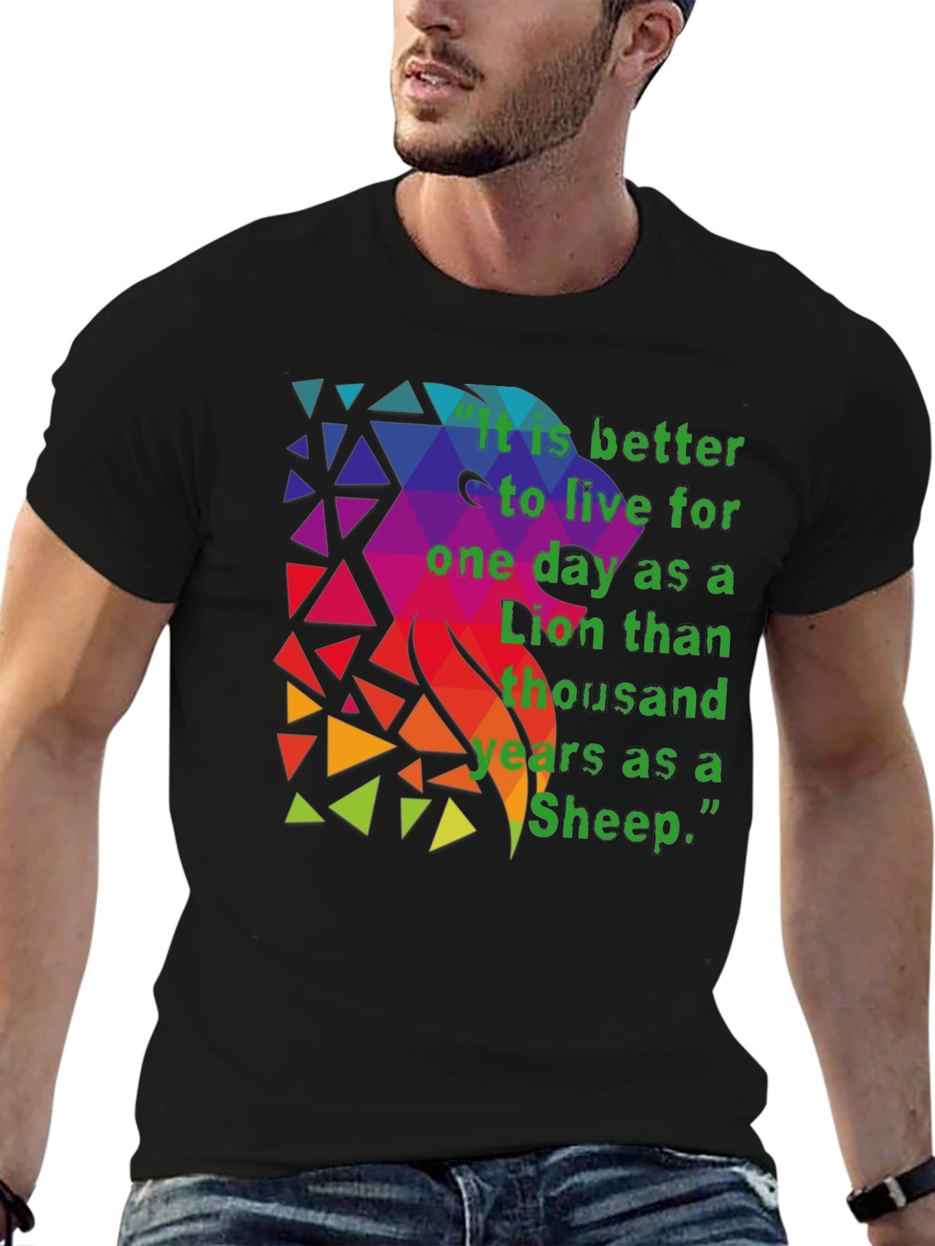 Lion Quote T-Shirt - Live as a Lion