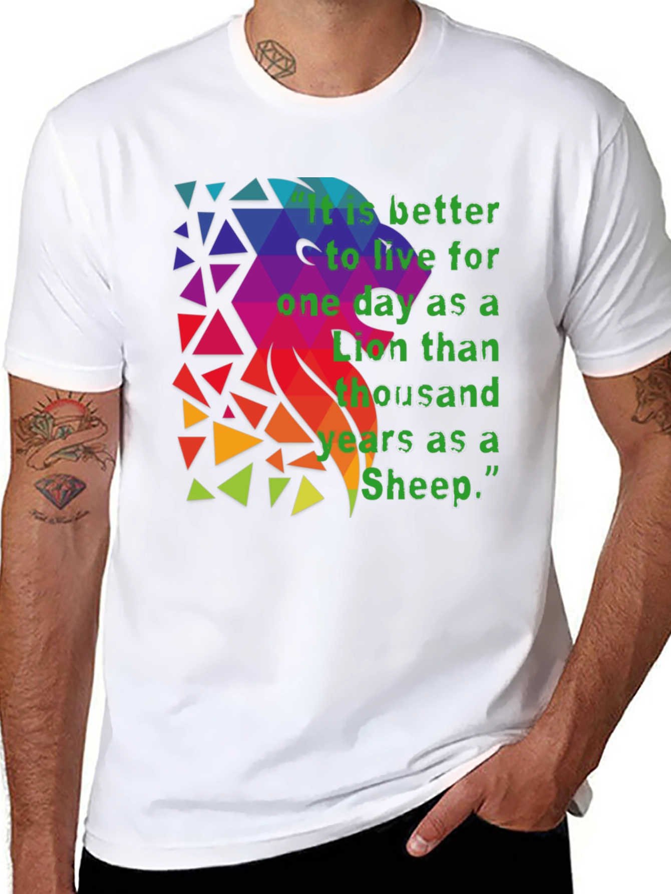 Lion Quote T-Shirt - Live as a Lion
