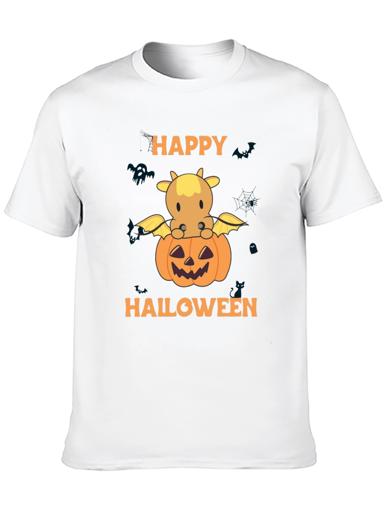 Happy Halloween Cow & Pumpkin T-Shirt