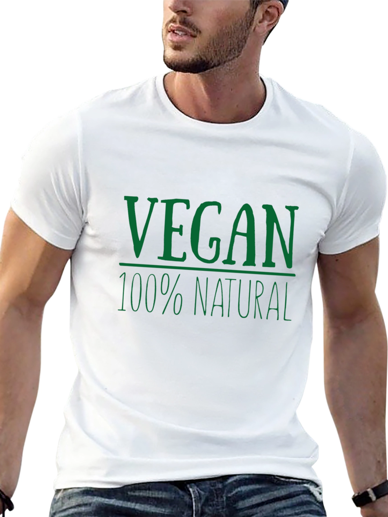 Vegan 100% Natural Graphic T-Shirt - Black