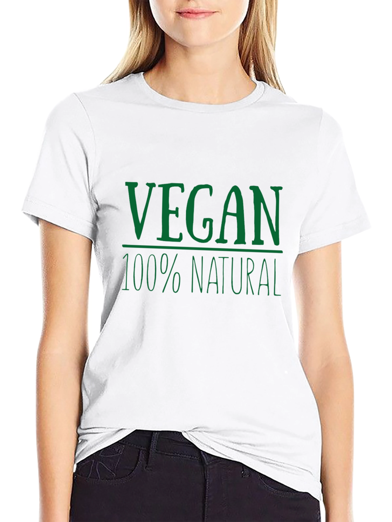 Vegan 100% Natural Graphic T-Shirt - Black
