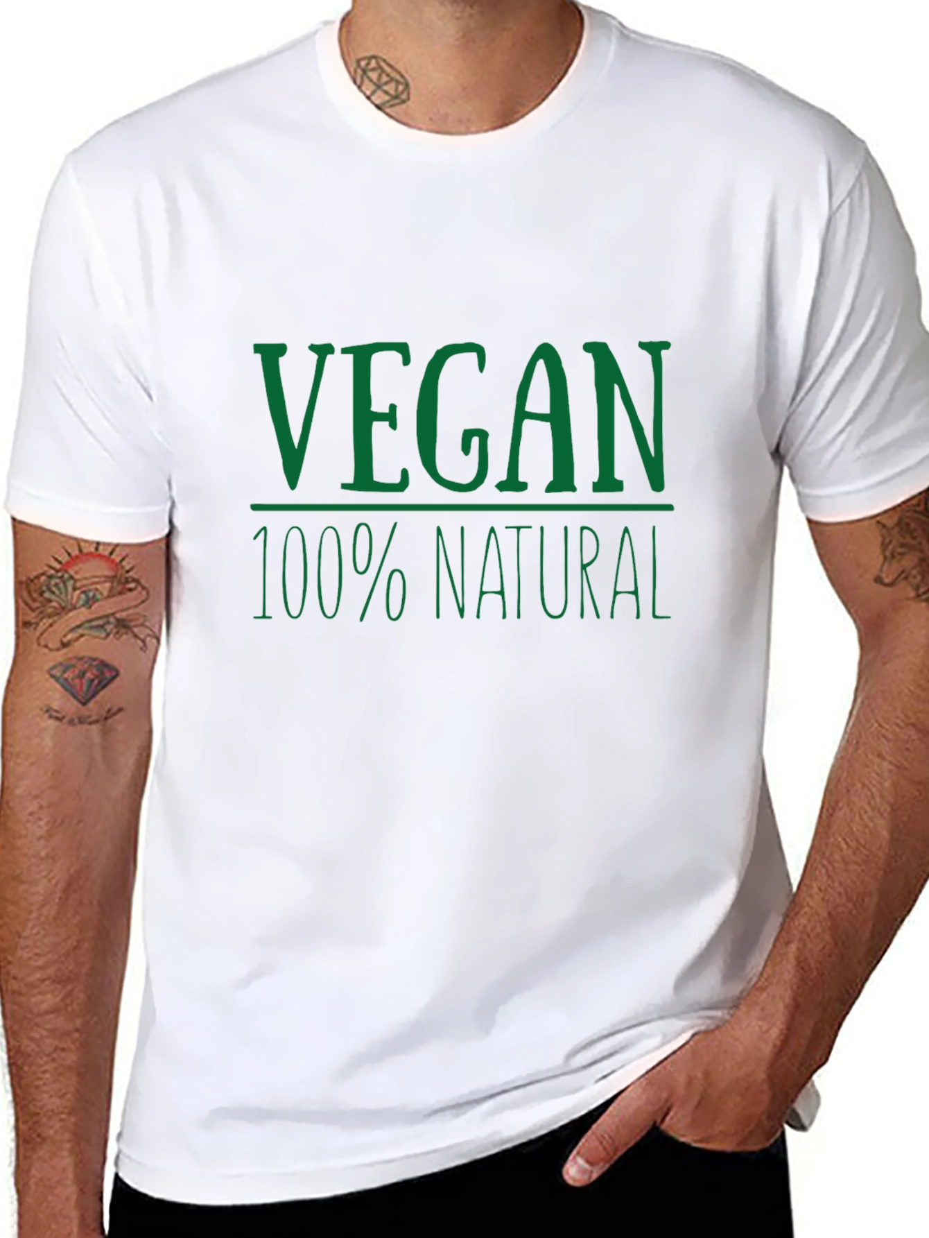 Vegan 100% Natural Graphic T-Shirt - Black